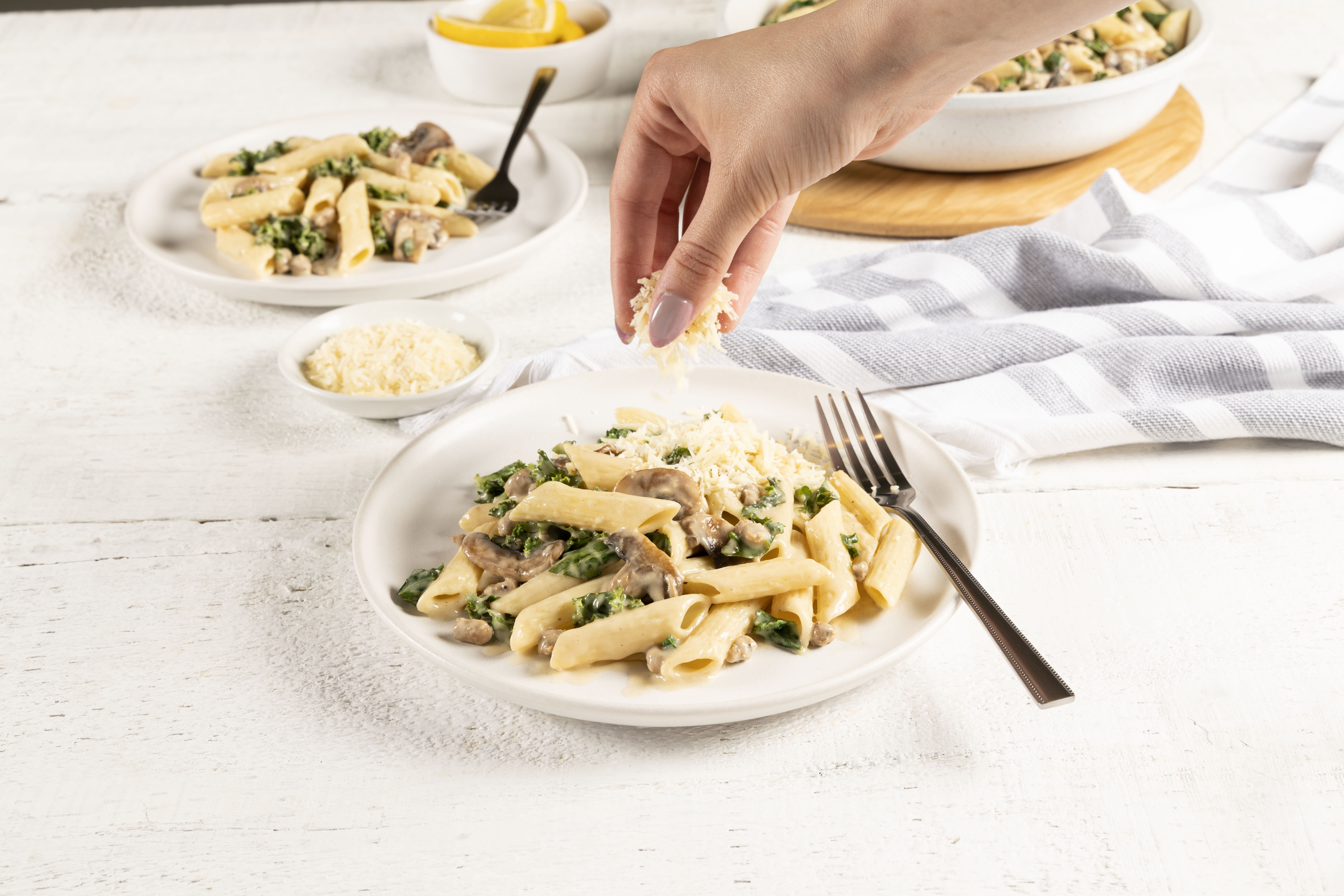 Creamy Sausage, Mushroom & Kale Pasta | Heinz