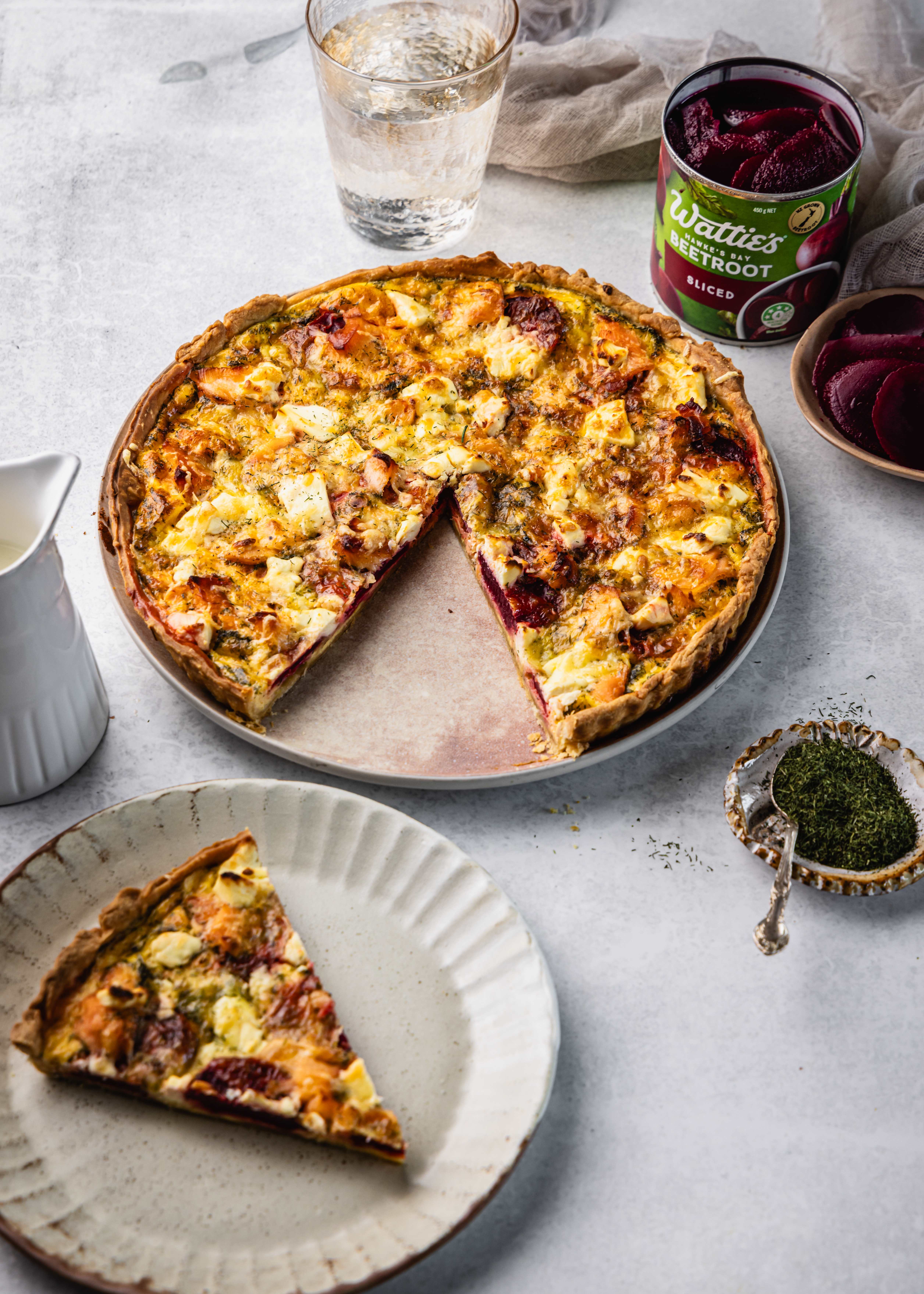 Beetroot, Smoked Salmon and Feta Tart | Food In A Minute | New Zealand | Recipes - Kraft Heinz