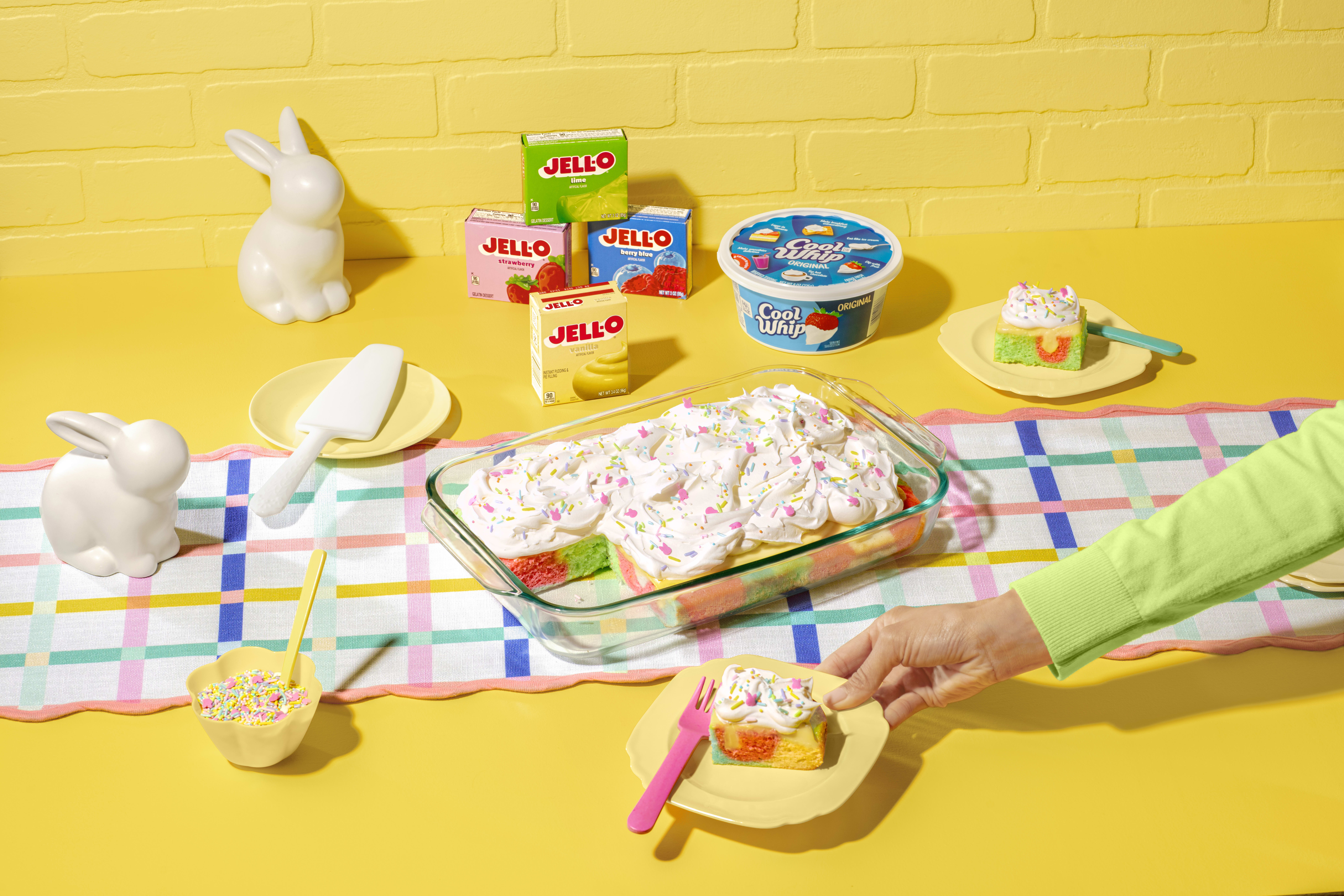 Multicolor Easter Poke Cake | JELL-O | United States | Recipes - Kraft Heinz