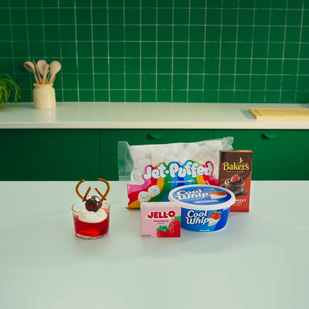 Marshmallow Reindeer Jell-O Cups | JELL-O | United States | Recipes - Kraft Heinz