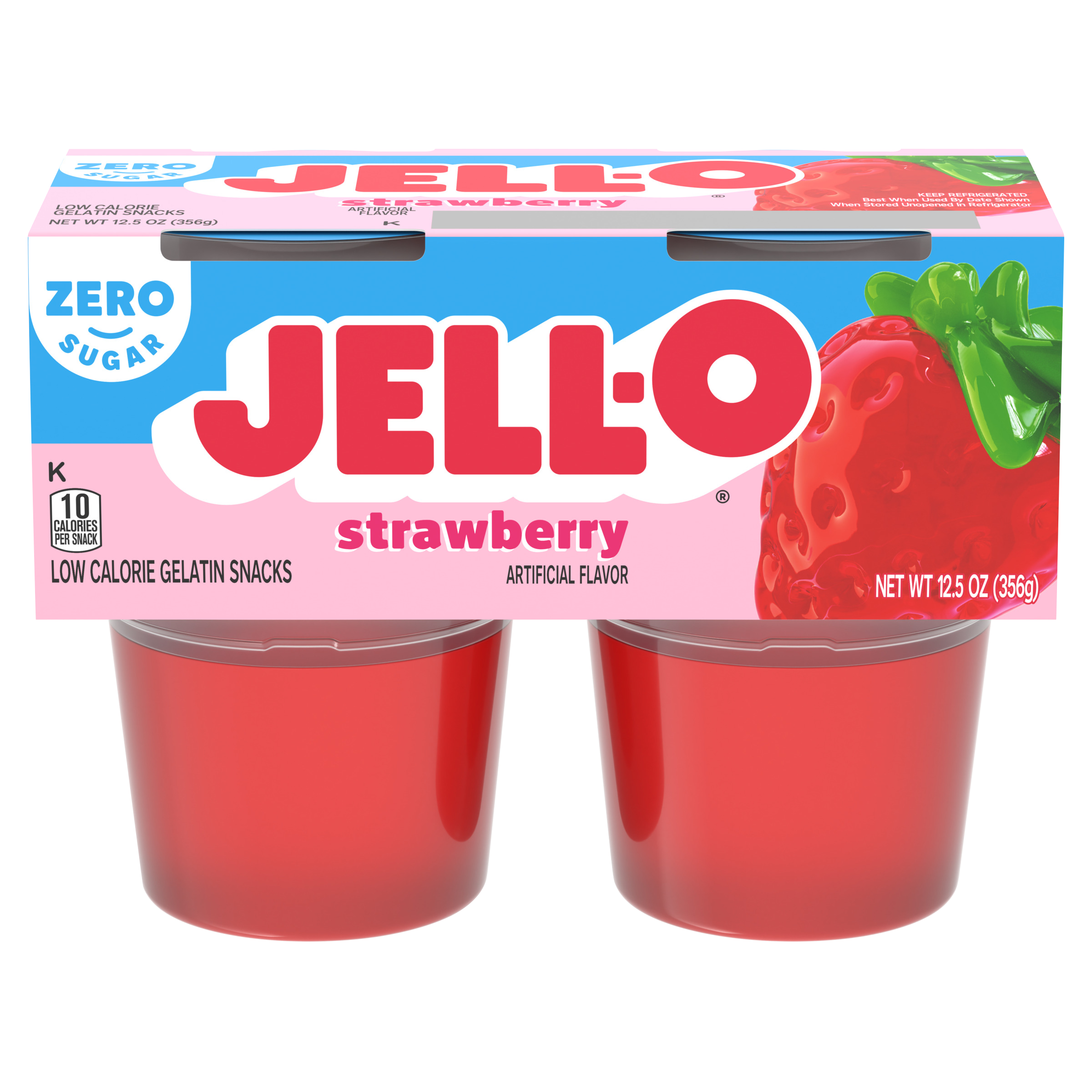 Zero Sugar Strawberry Flavor Gelatin Snack Cups