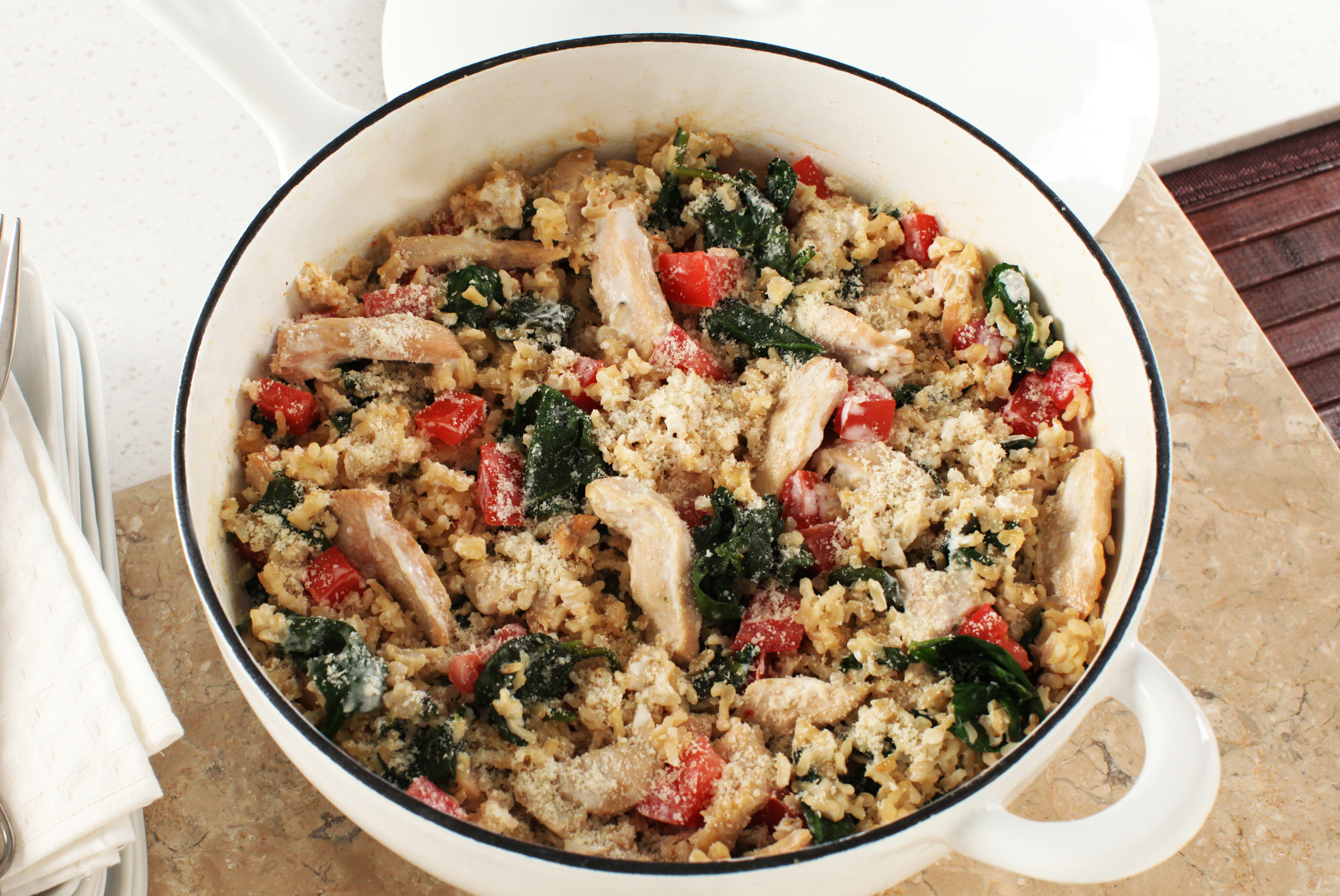 Creamy Rice, Chicken & Spinach Dinner | Kraft Salad Dressing | United States | Recipes - Kraft Heinz