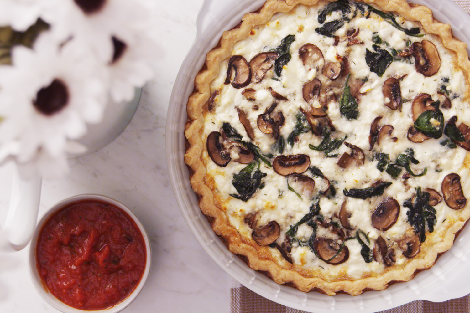 Egg White Quiche with Spinach, Mushrooms and Feta Classico Recipes