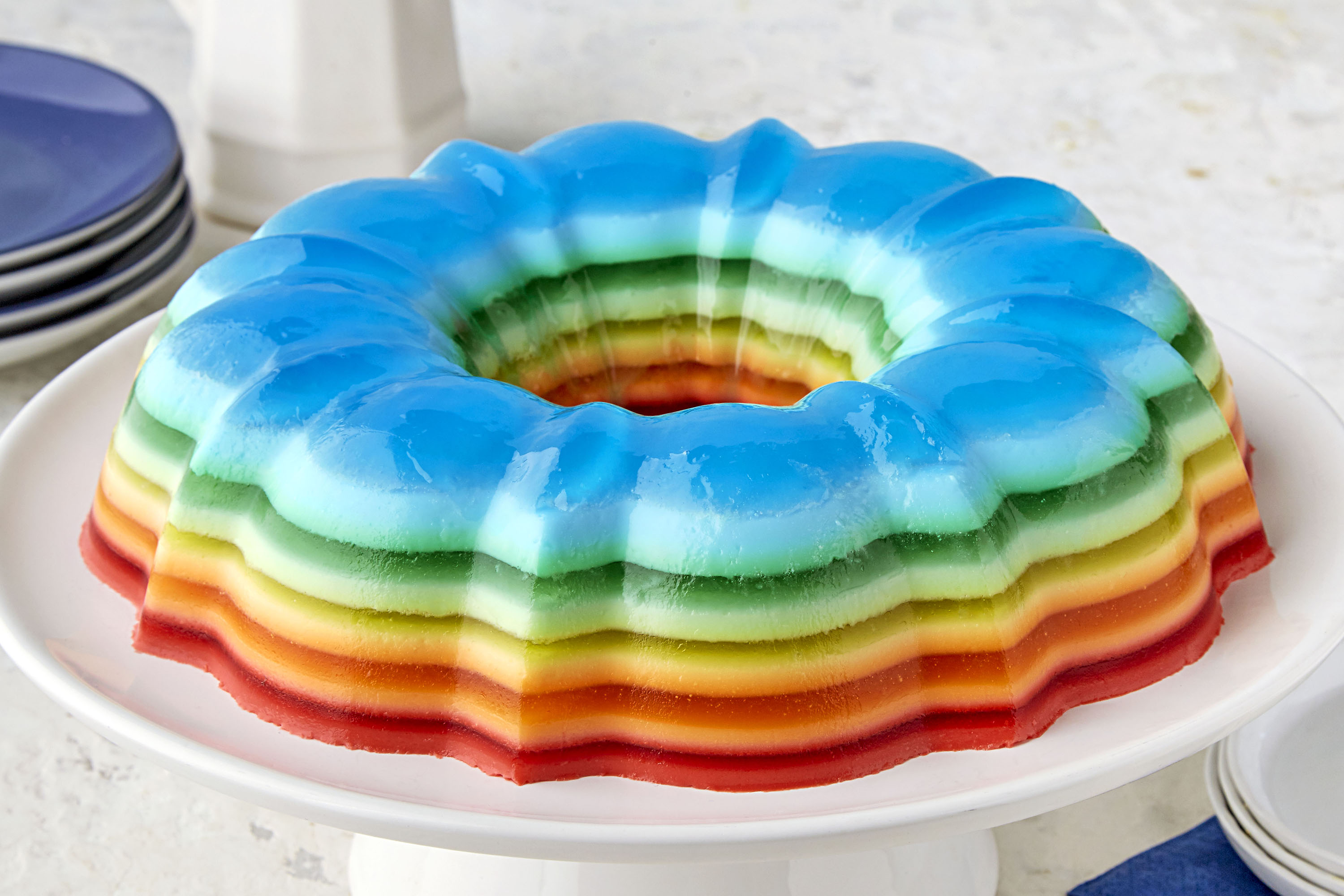 Rainbow Ribbon Mold JELLO Recipes Kraft Heinz
