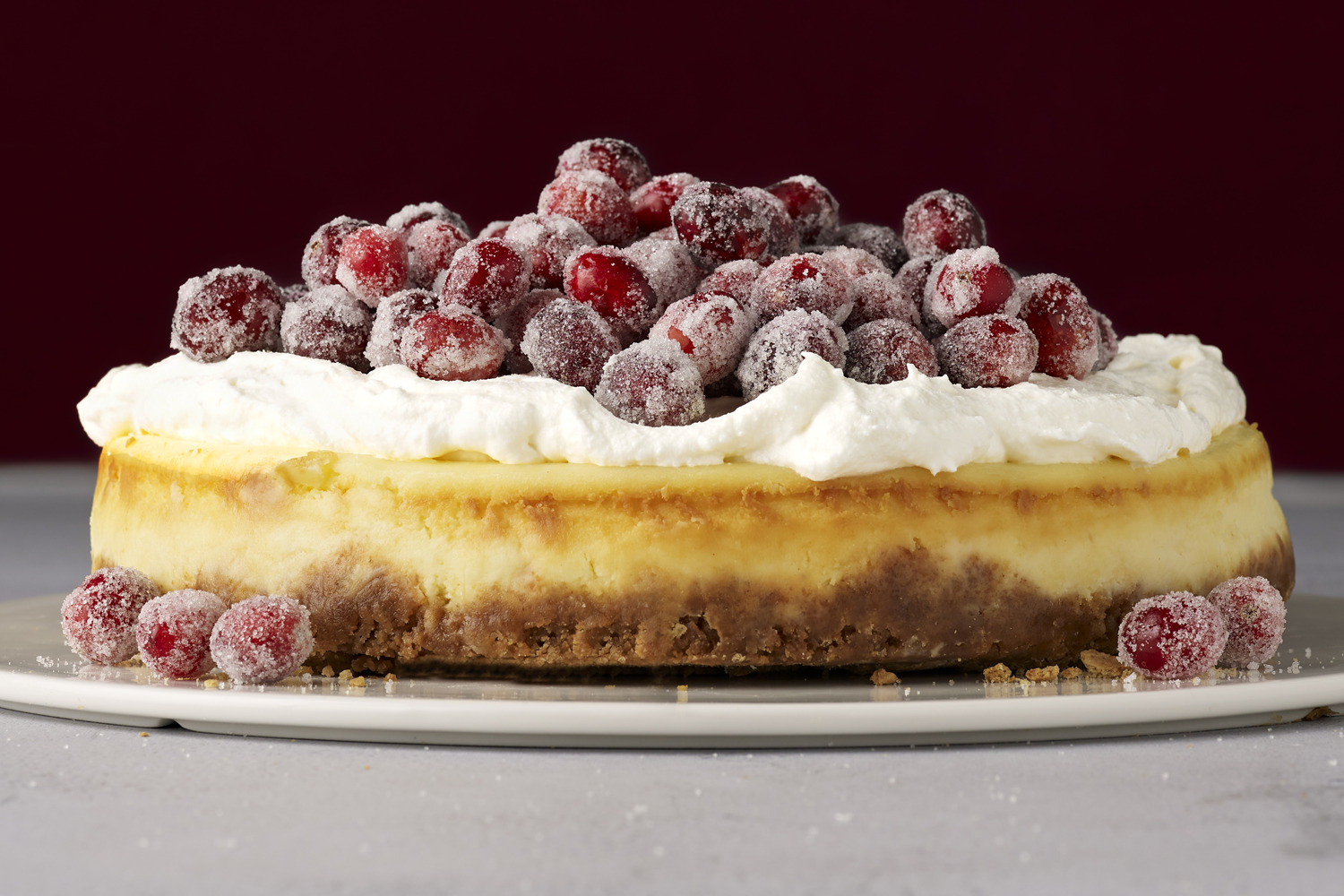 White Chocolate Mousse Cheesecake with Sugared Cranberries | PHILADELPHIA | United States | Recipes 