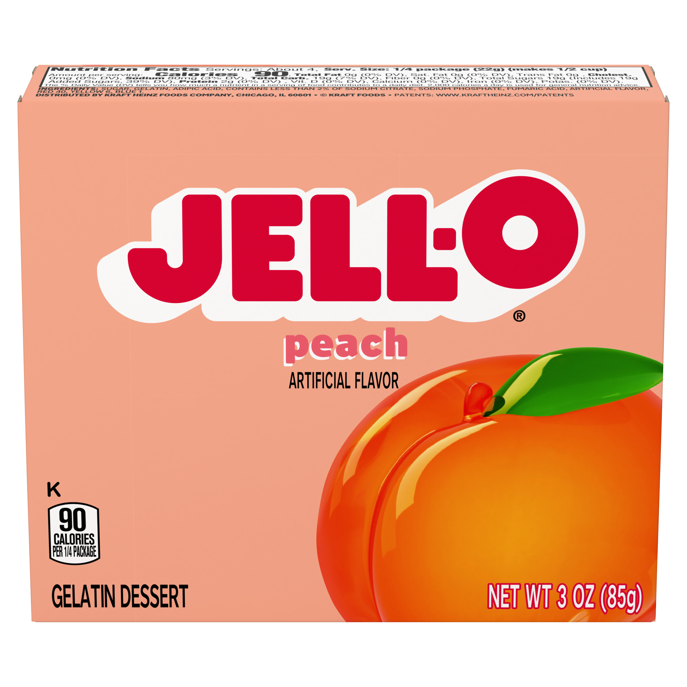 Peach Gelatin Dessert Mix JellO Products Heinz®