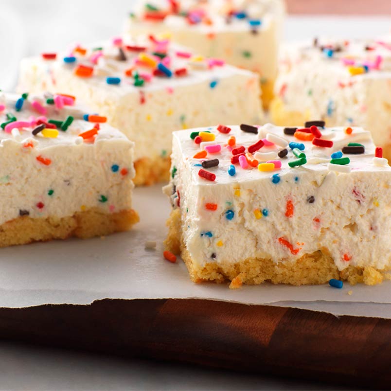 Birthday Cake No-Bake Cheesecake Bars | Kraft Cool Whip | Canada | Recipes - Kraft Heinz
