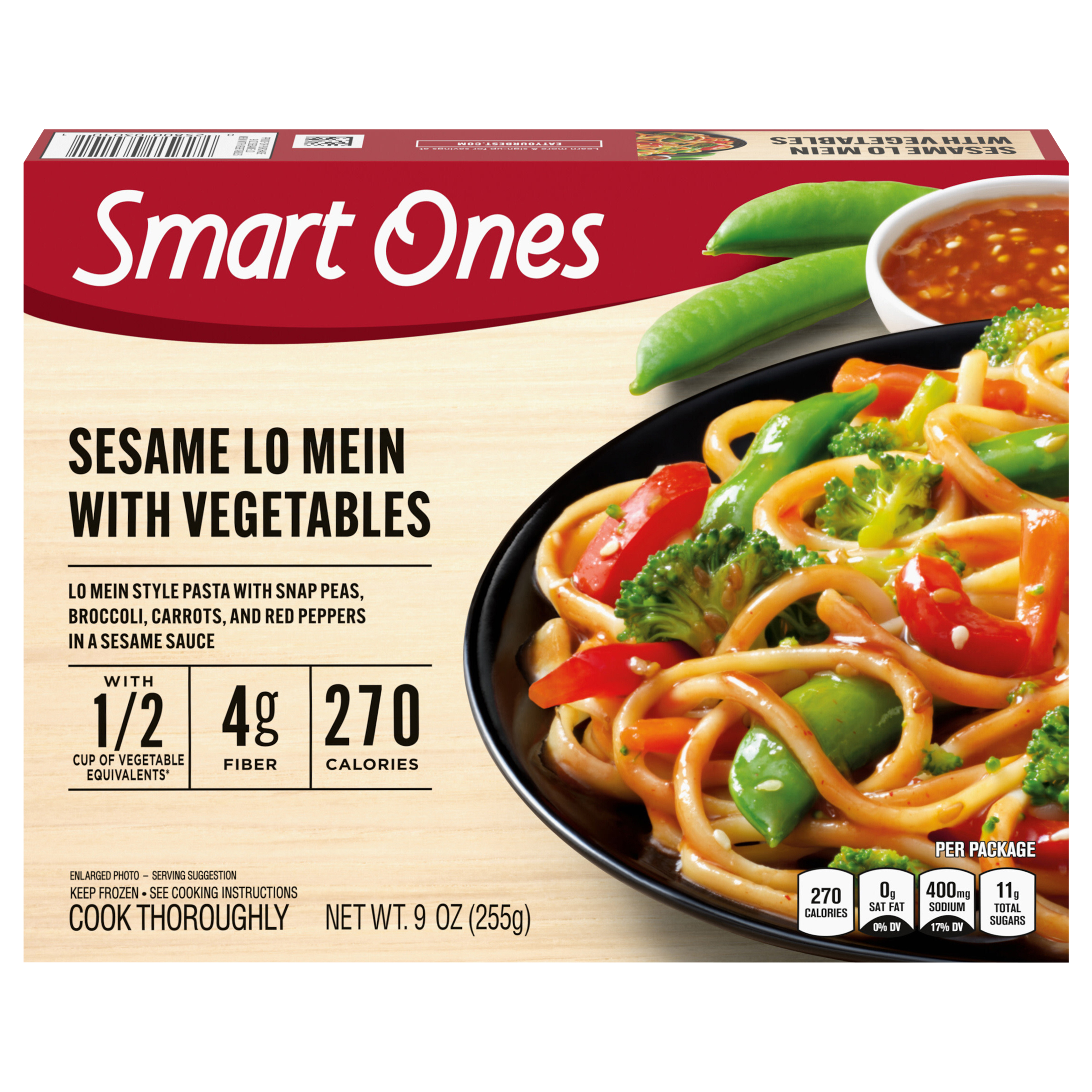 Sesame Lo Mein Noodles with Vegetables & Sesame Sauce Frozen Meal