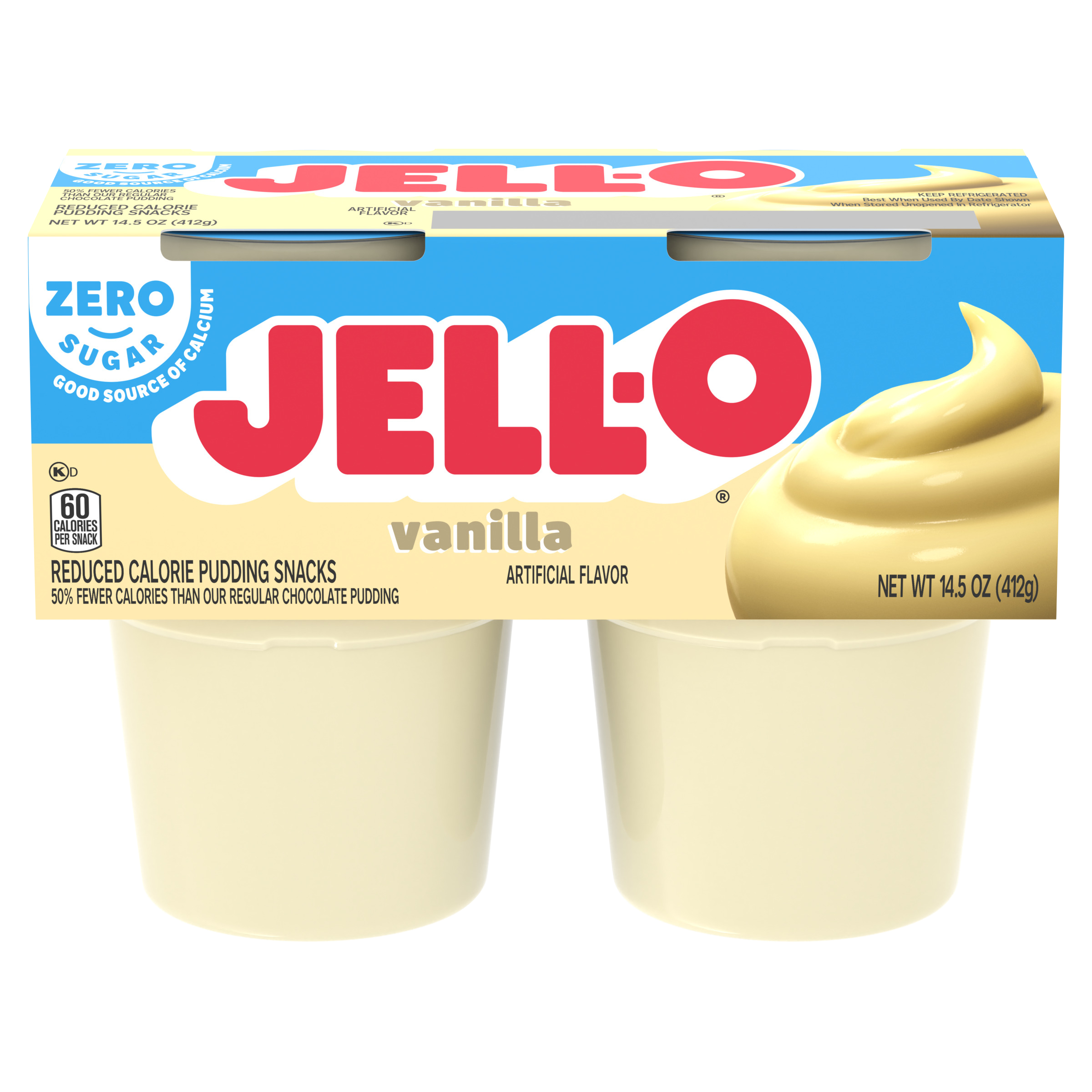 Zero Sugar Vanilla Pudding Snack Cups | Jell-O | United States