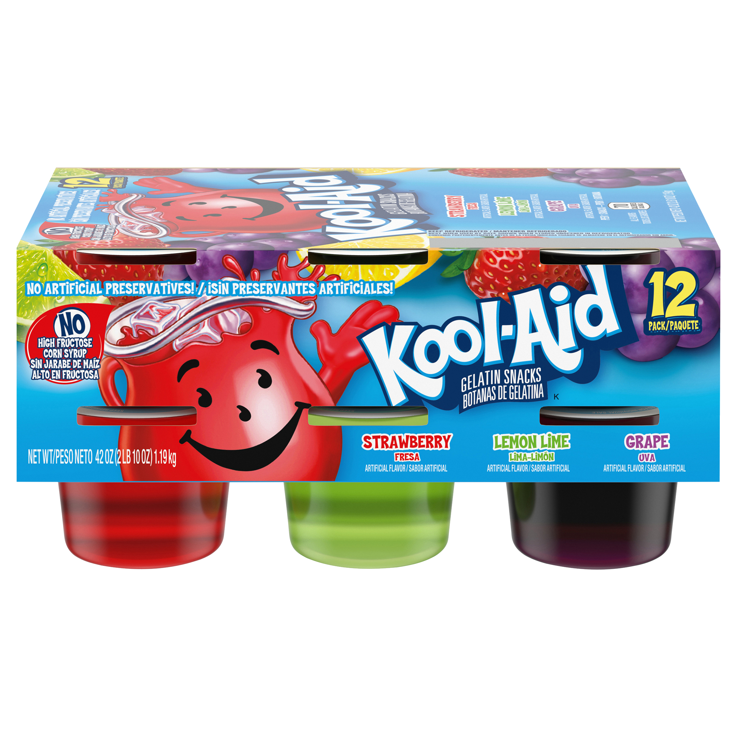 Sugar-Sweetened Strawberry, Lemon Lime & Grape Artificially