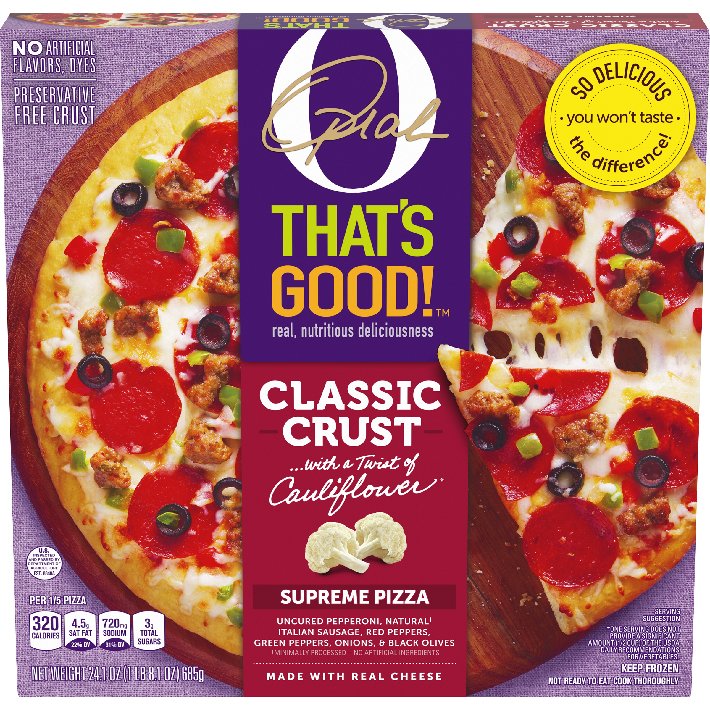 Supreme Frozen Pizza with Cauliflower Classic Crust | O THAT'S