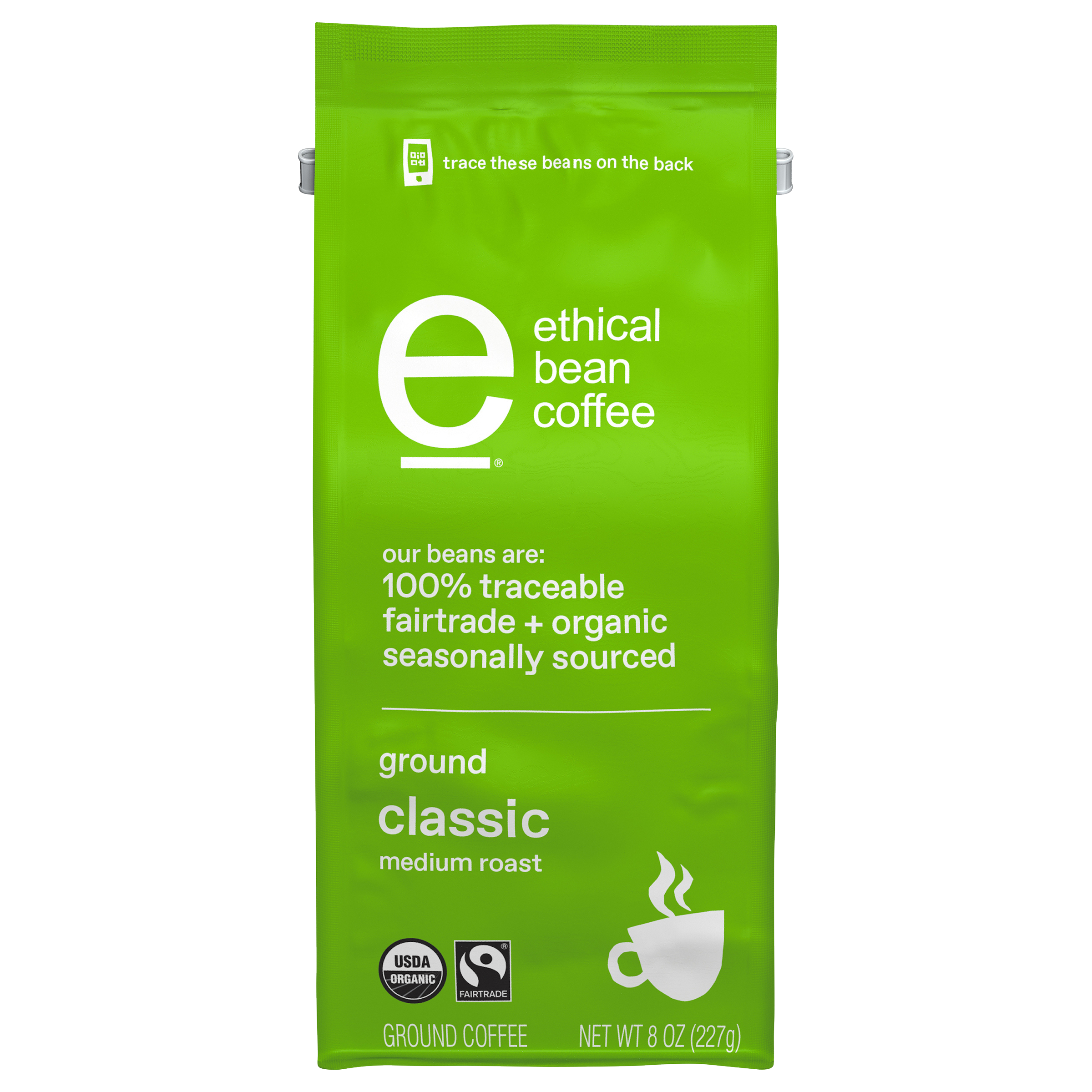 Classic Medium Roast Fairtrade Organic Ground Coffee | ETHICAL BEAN US ...