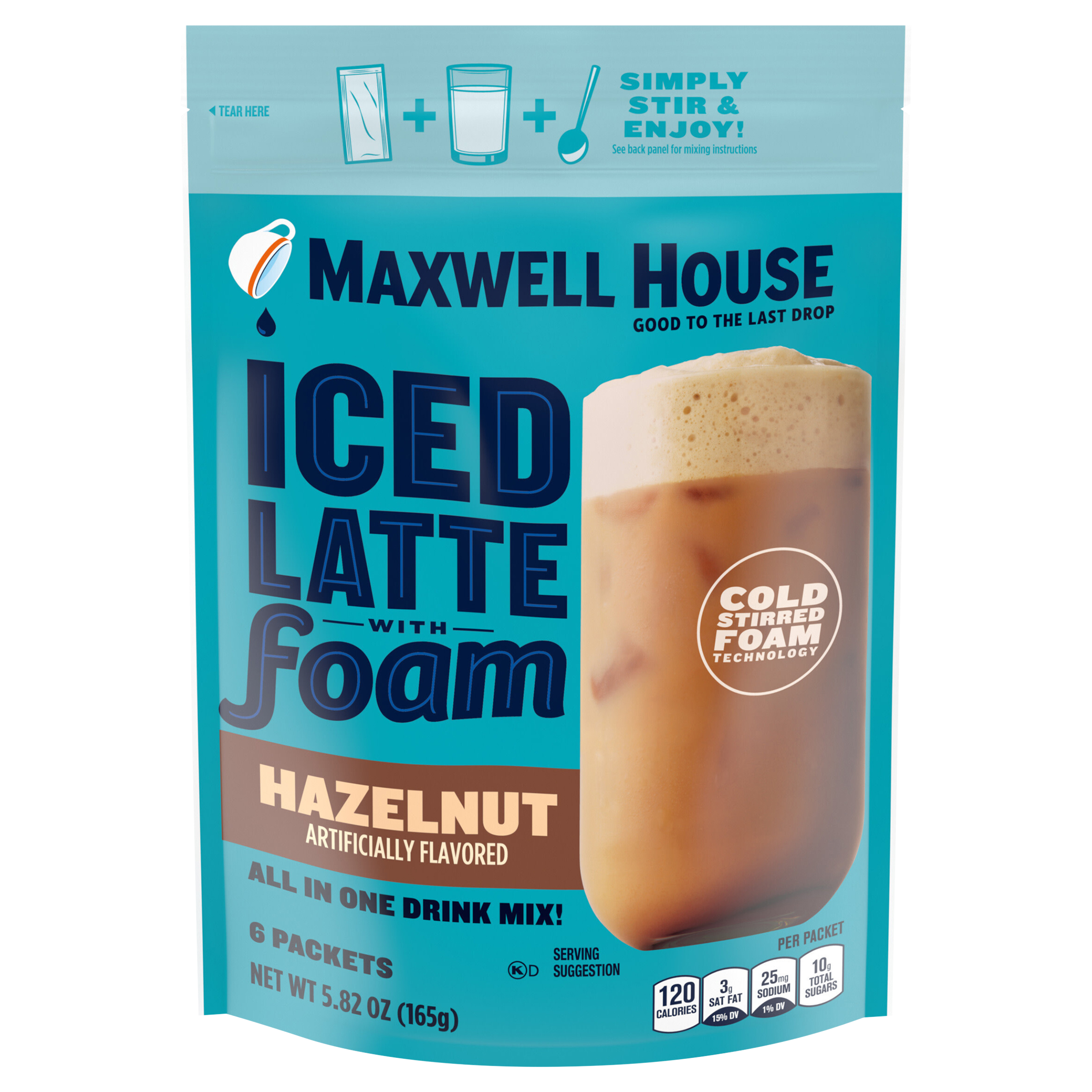 Hazelnut Latte Single Serve Instant Coffee Beverage Mix | Maxwell