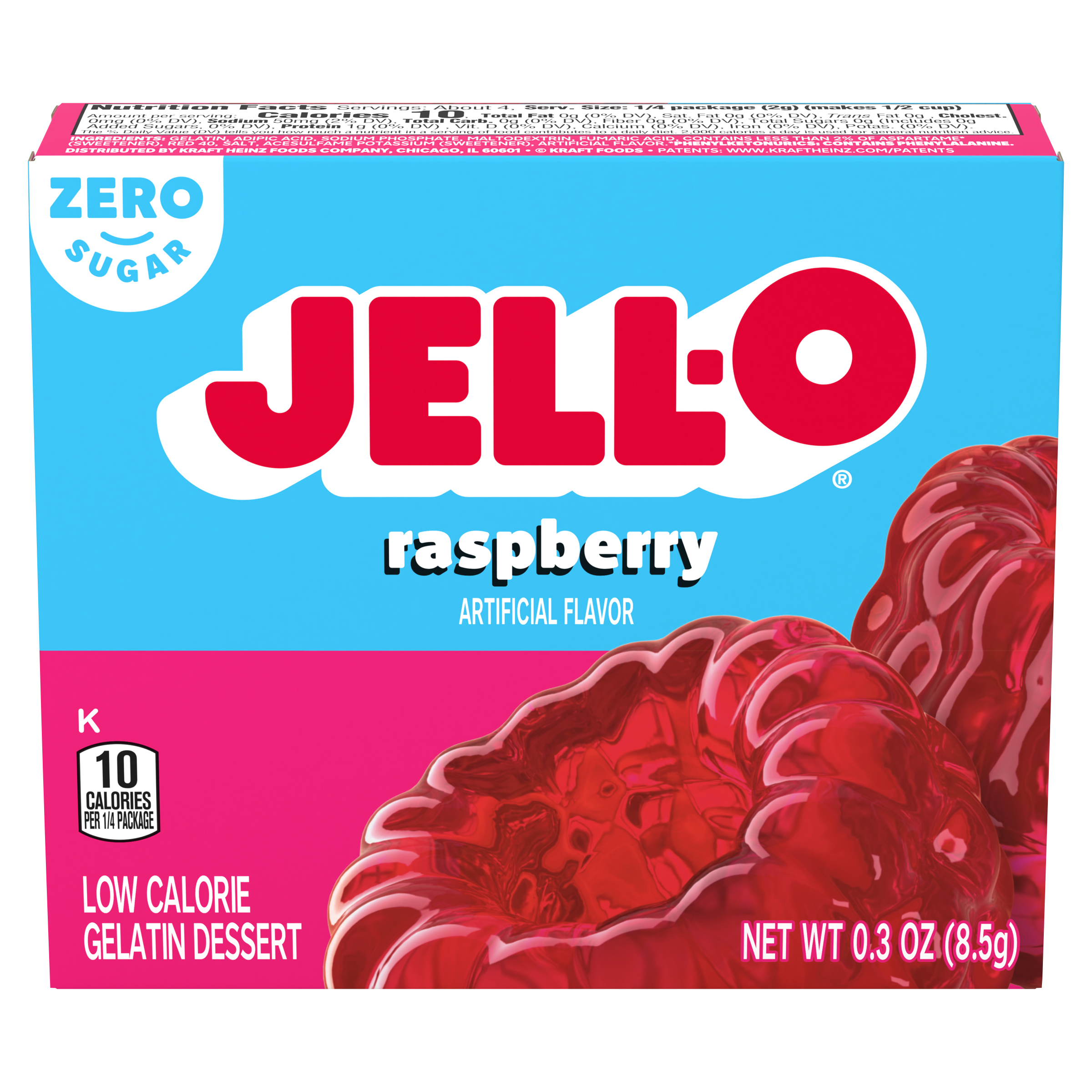 Zero Sugar Raspberry Flavor Gelatin | Jell-O | United States