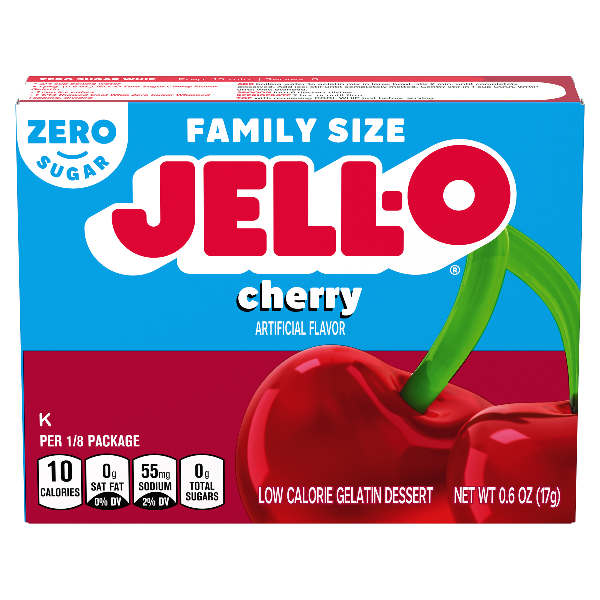 Zero Sugar Cherry Flavor Gelatin | Jell-O | United States