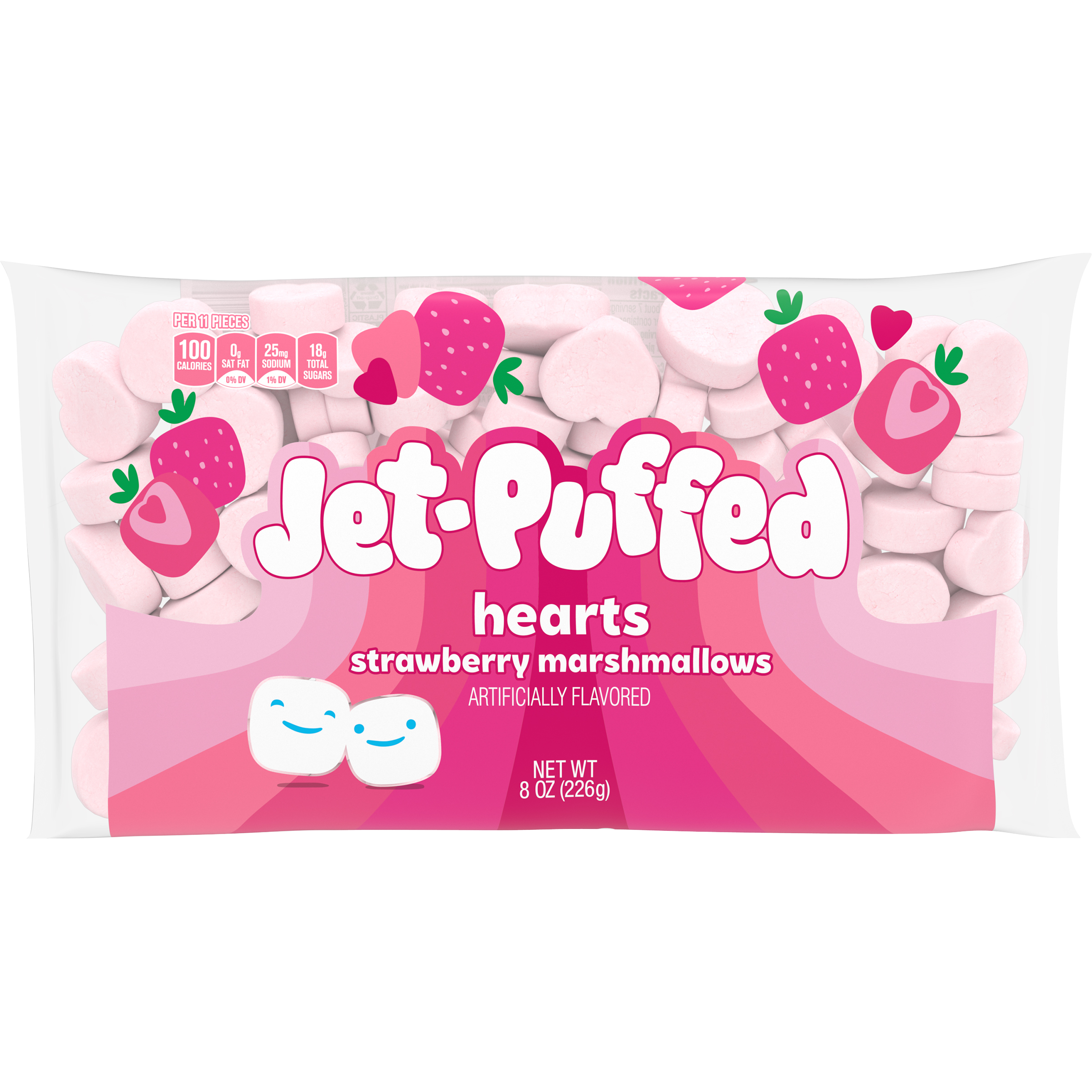 Strawberry Hearts Shaped Valentines Day Marshmallows | Jet-Puffed
