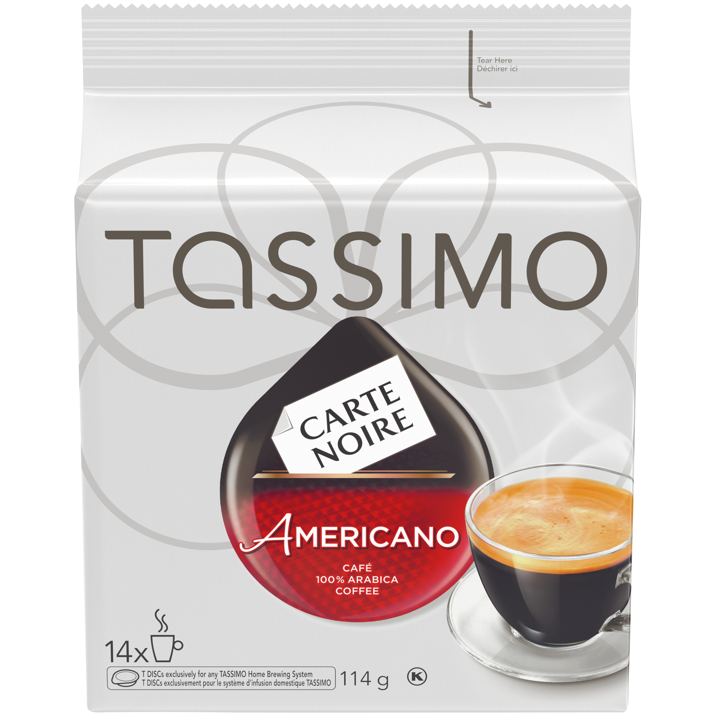 Carte Noire Americano Coffee Single Serve T-Discs | Tassimo