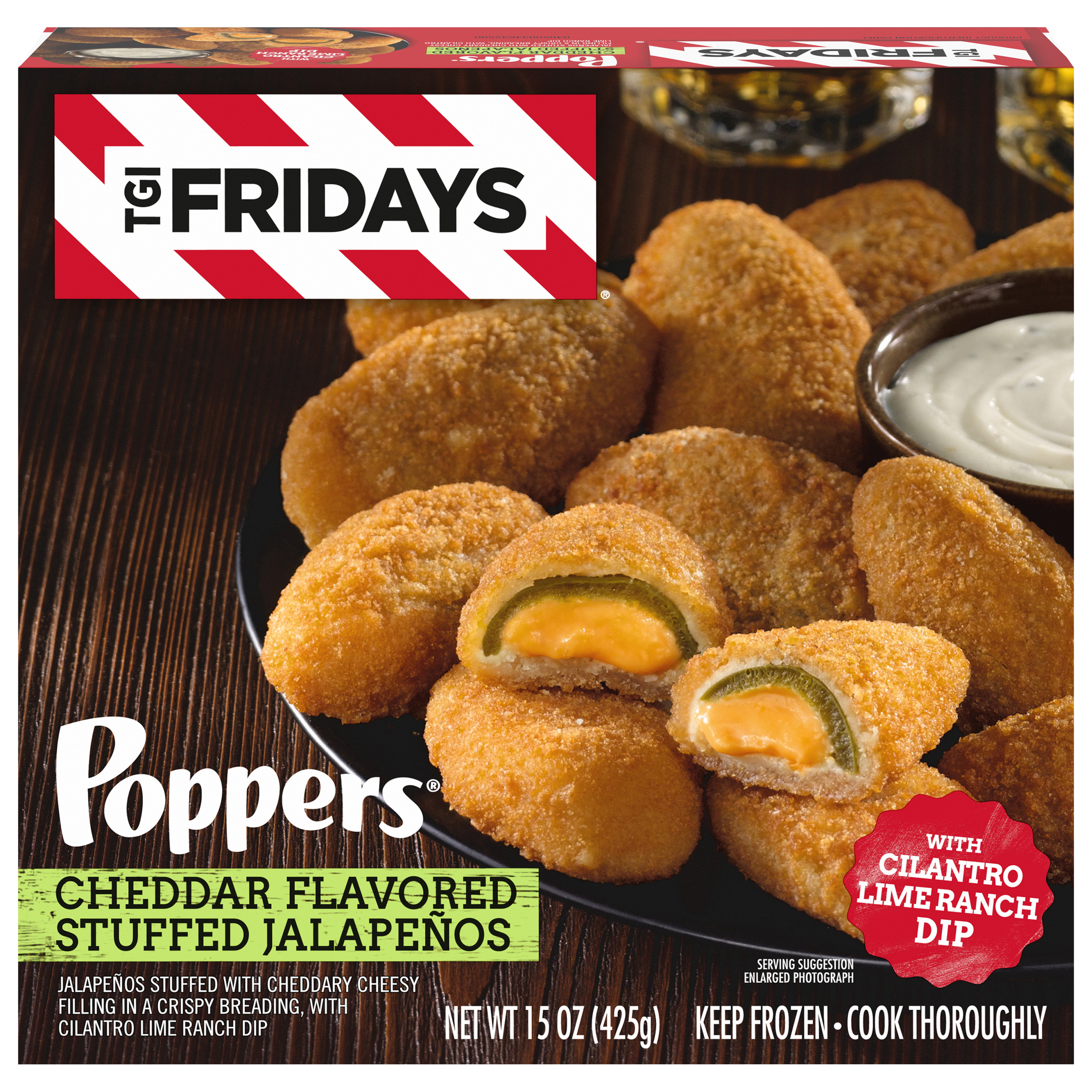 Cheddar Cheese Stuffed Jalapeno Frozen Snacks with Cilantro Lime