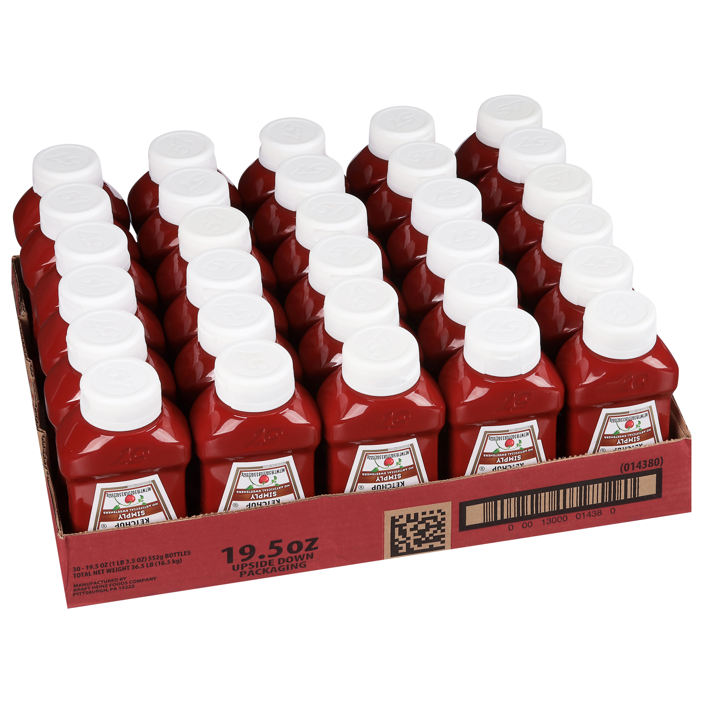 Heinz Simply Ketchup Forever Full Inverted Bottles, 36.5 LB