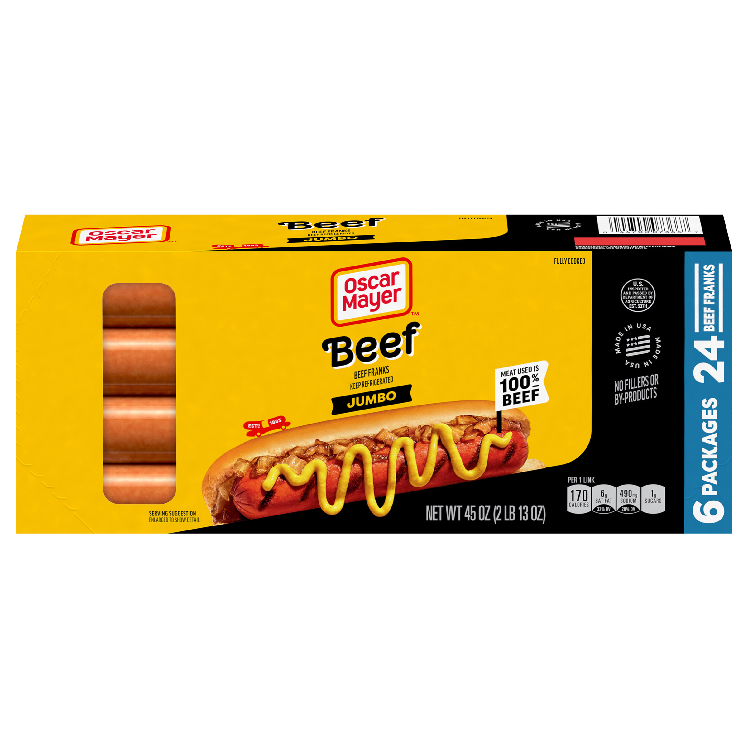 Jumbo Beef Franks Hot Dogs Oscar Mayer