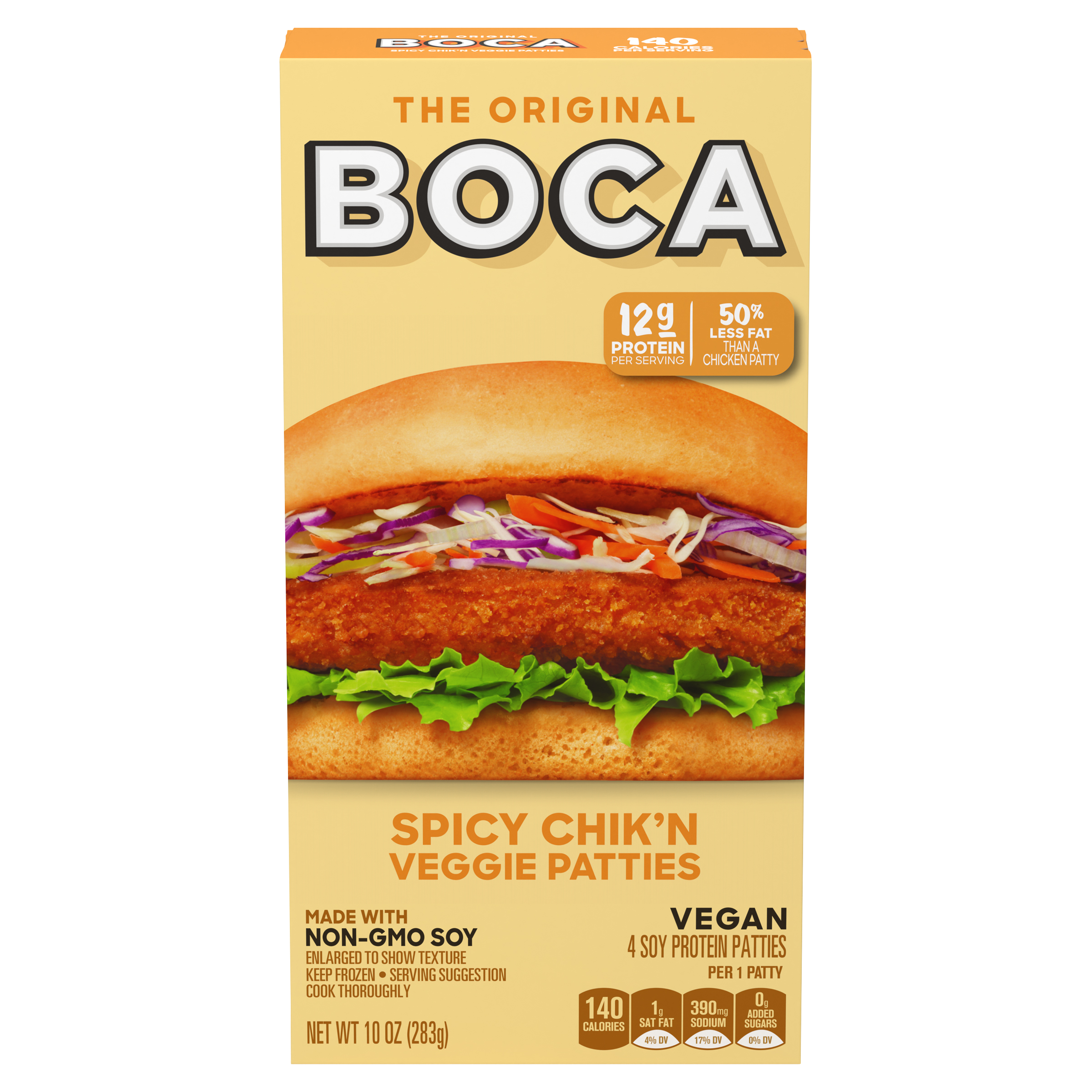 Spicy Vegan Chik'n Veggie Patties with Non-GMO Soy | Boca | United