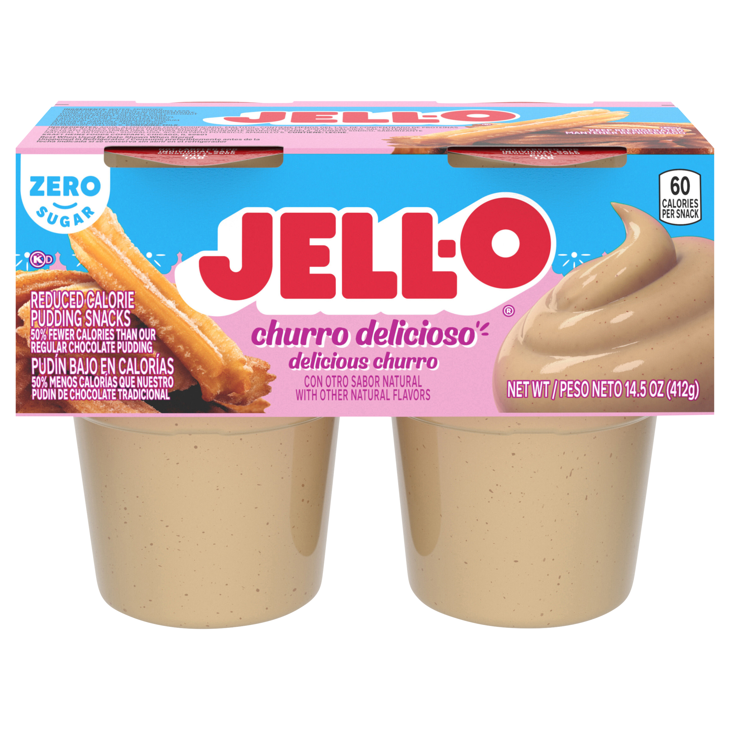 Zero Sugar Churro Delicioso Ready-to-Eat Pudding Snack Cups | Jell