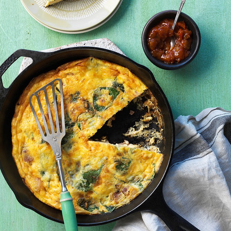 Spinach & bacon frittata | Food In A Minute | New Zealand | Recipes - Kraft Heinz