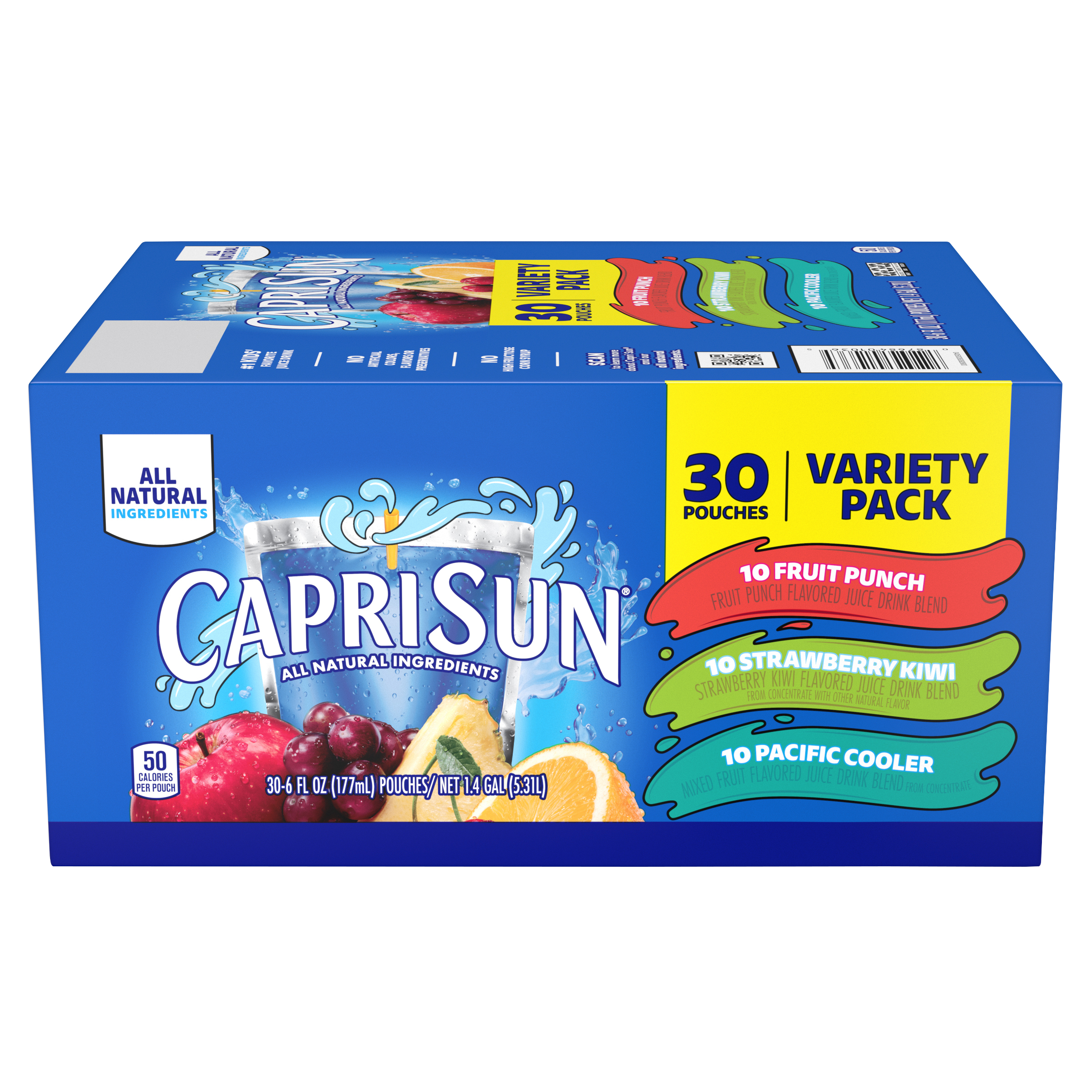 Fruit Punch, Strawberry Kiwi & Pacific Cooler Naturally Flavored