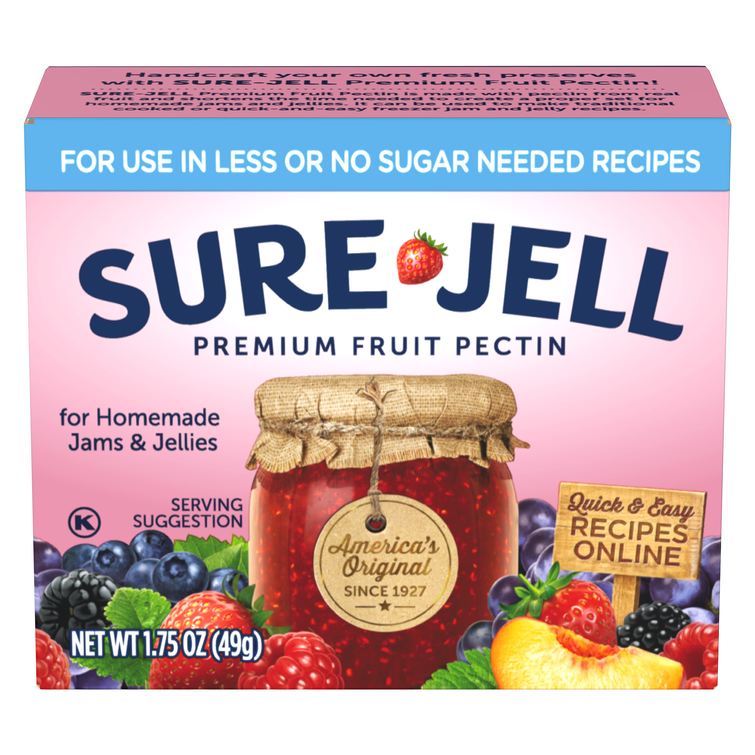 Premium Fruit Pectin for Less or No Sugar Needed Recipes | SURE