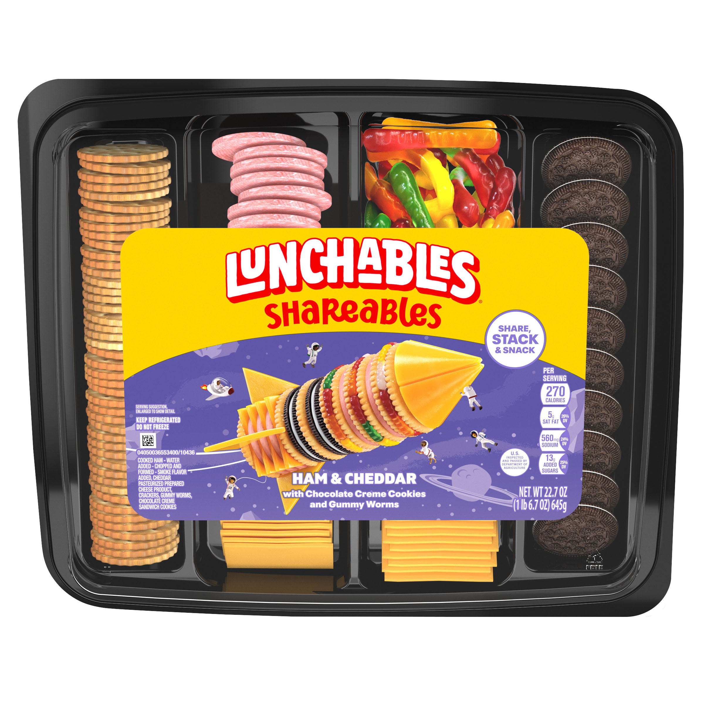 Shareables Ham & Cheddar with Crackers, Chocolate Creme Cookies and ...