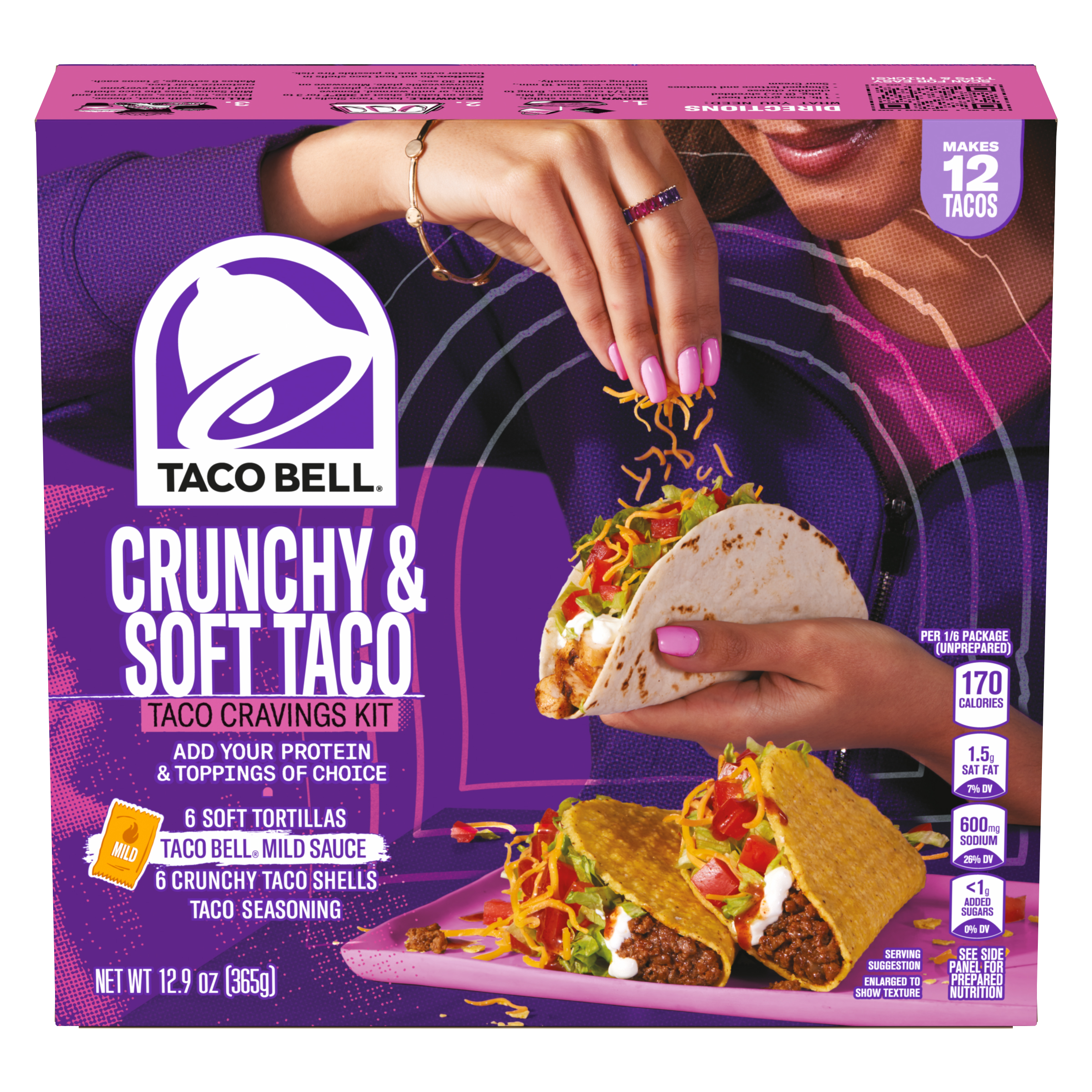 Taco Dinner Kit with Soft Tortillas, Crunchy Taco Shells
