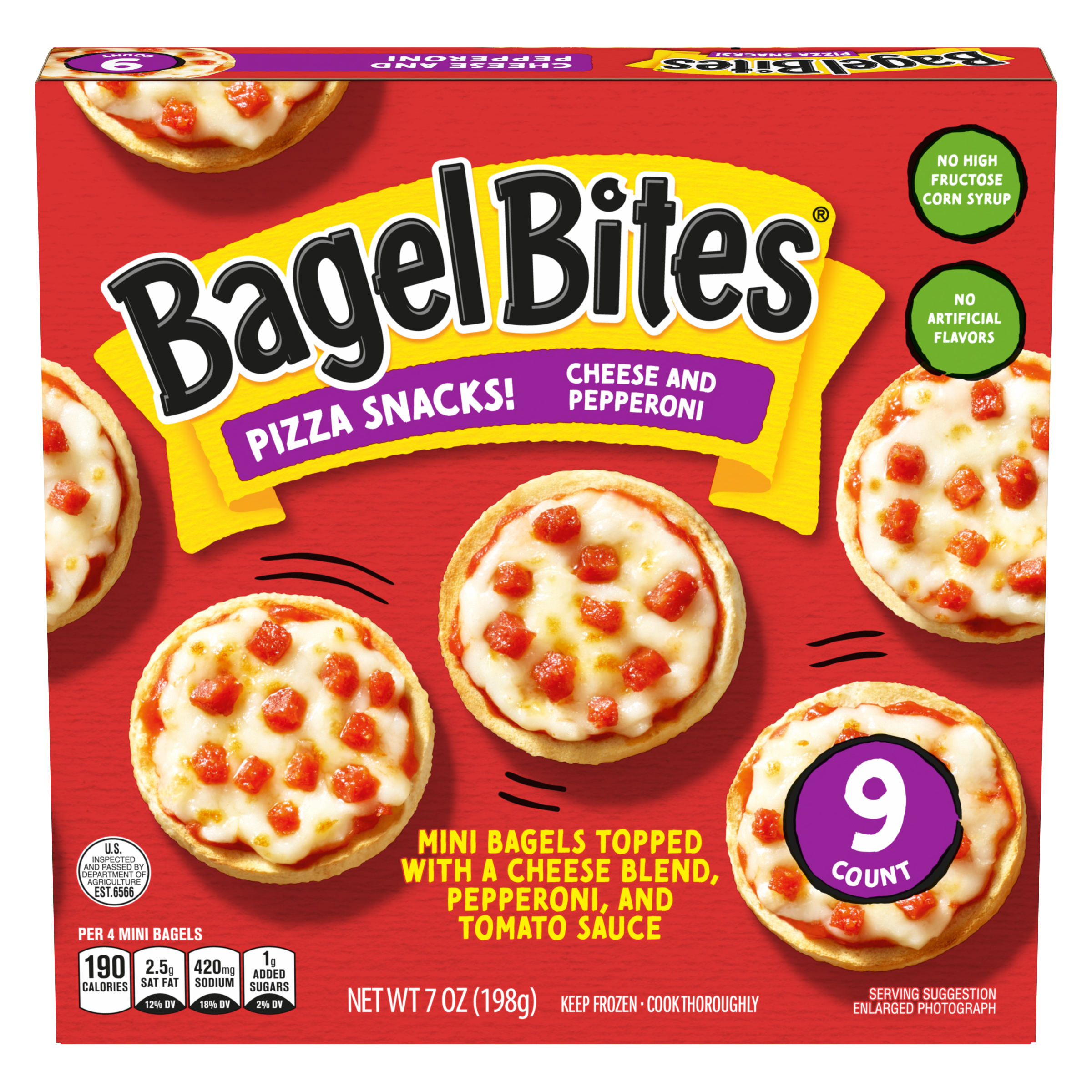 Cheese & Pepperoni Mini Pizza Bagel Frozen Snacks | BAGEL BITES