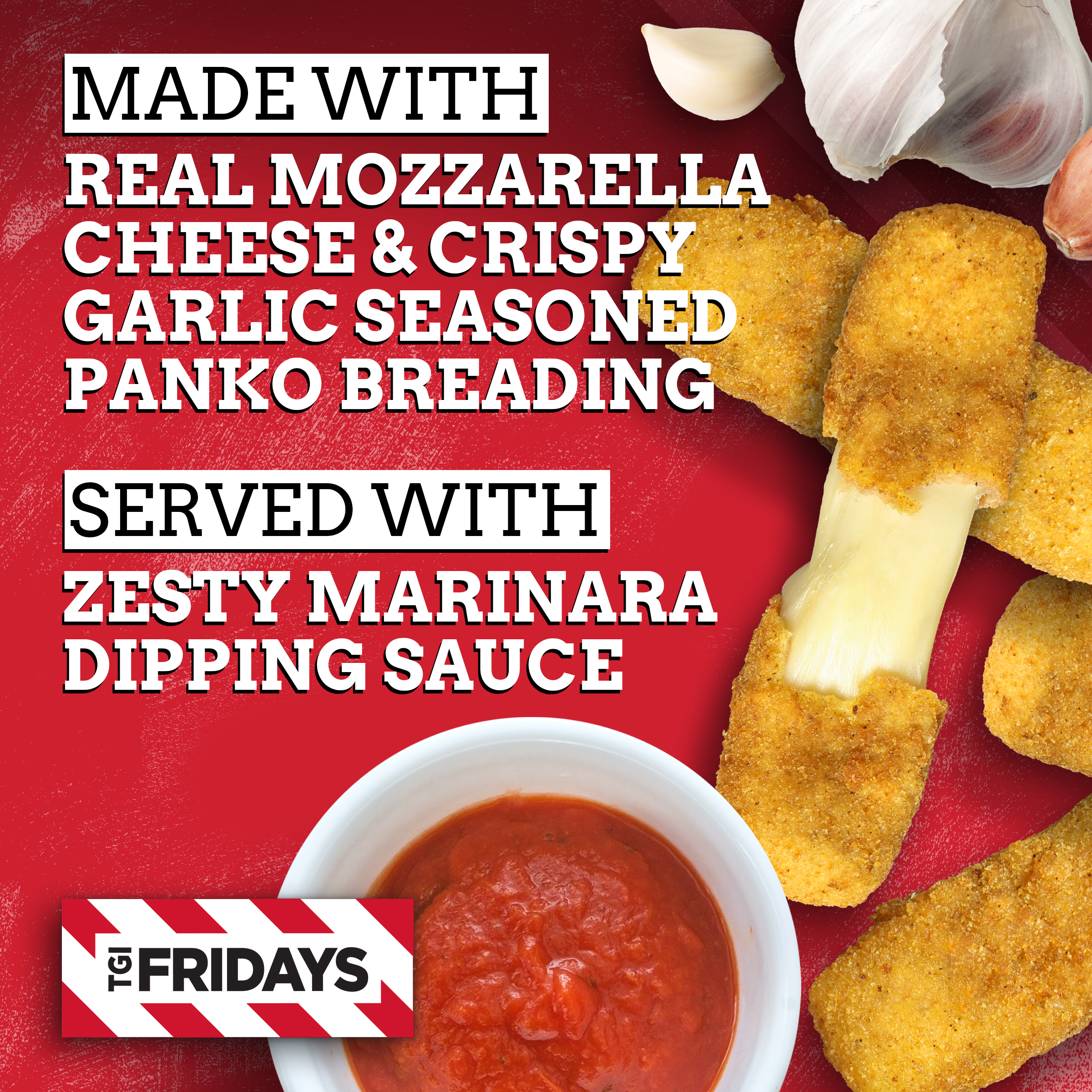 Mozzarella Sticks Frozen Snacks with Marinara Sauce | TGIF
