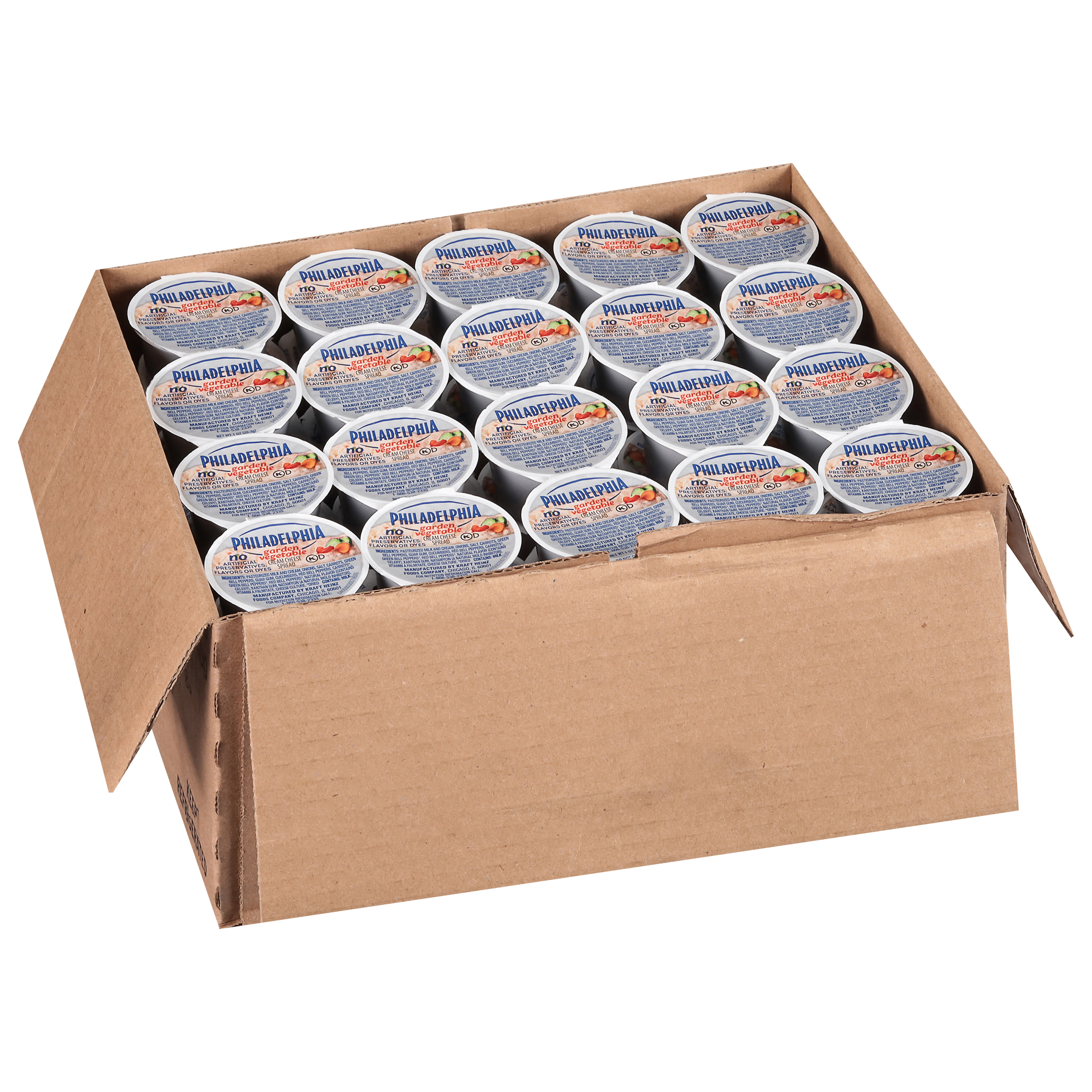 Philadelphia Garden Vegetable Cream Cheese, 100/1 oz Case (Cup