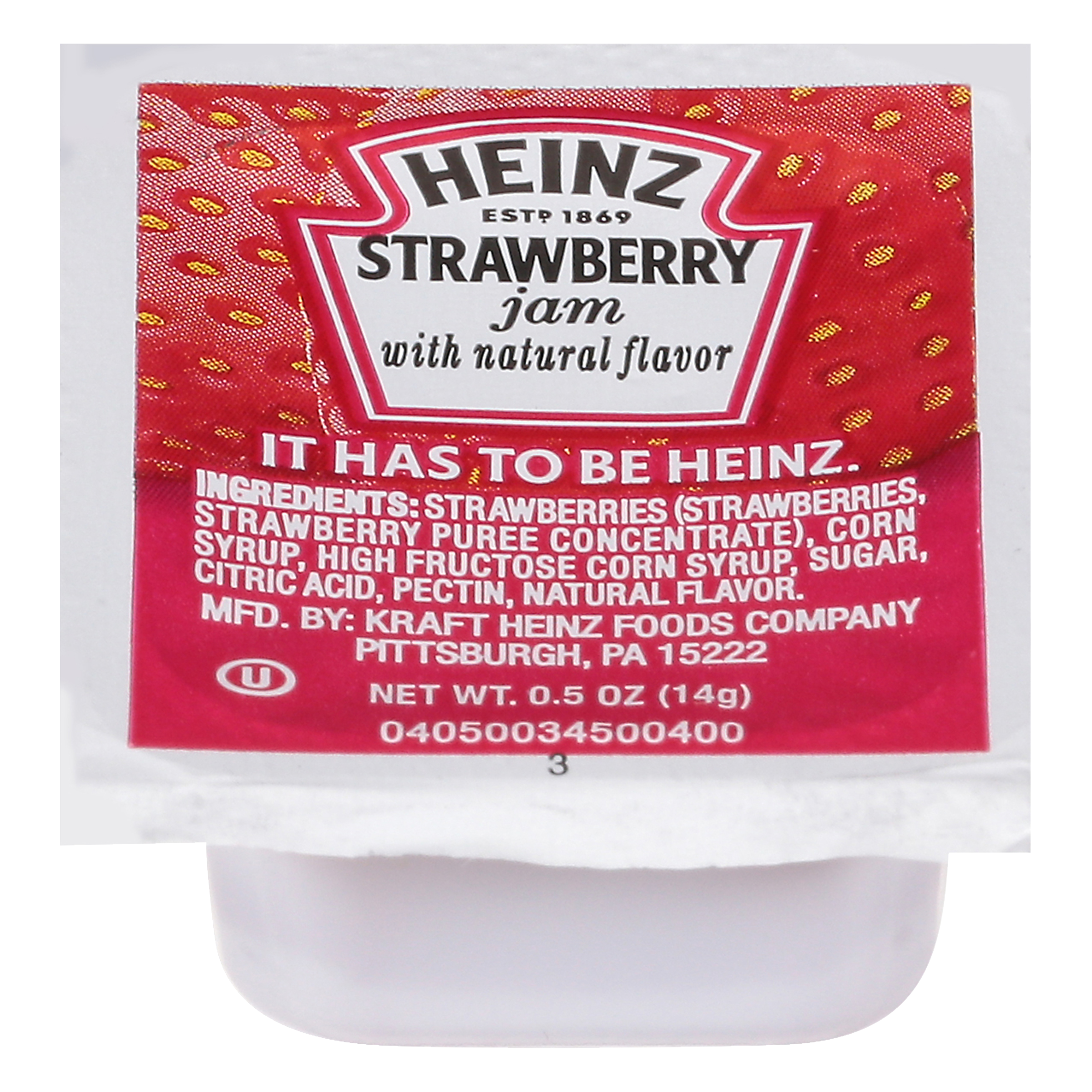 Heinz Strawberry Jam, 200/0.5 oz Case (Cup), 6.25 LB | Away From Home