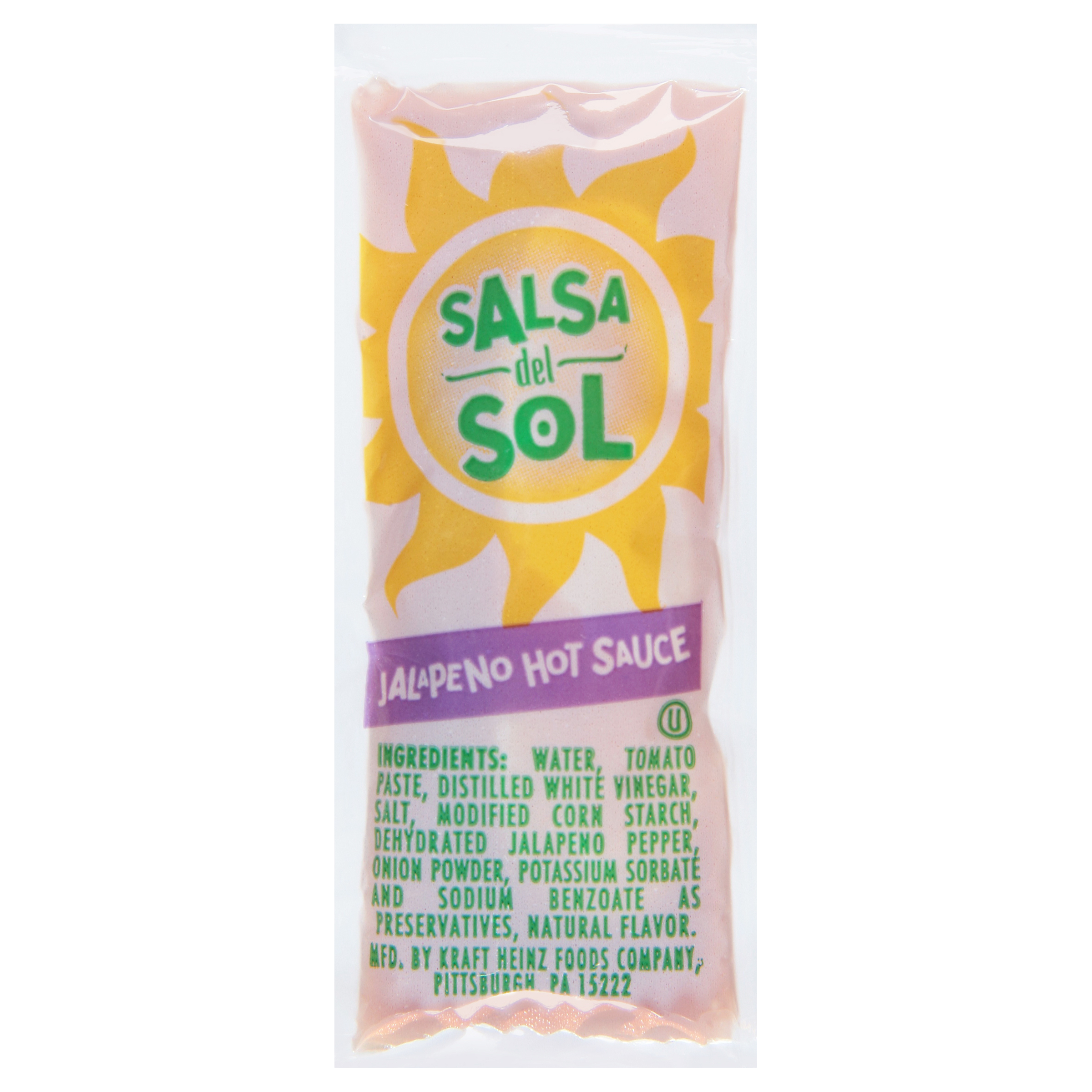 Salsa Del Sol Jalapeno Hot Sauce, 500/9 g Case (Packet), 9.688 LB