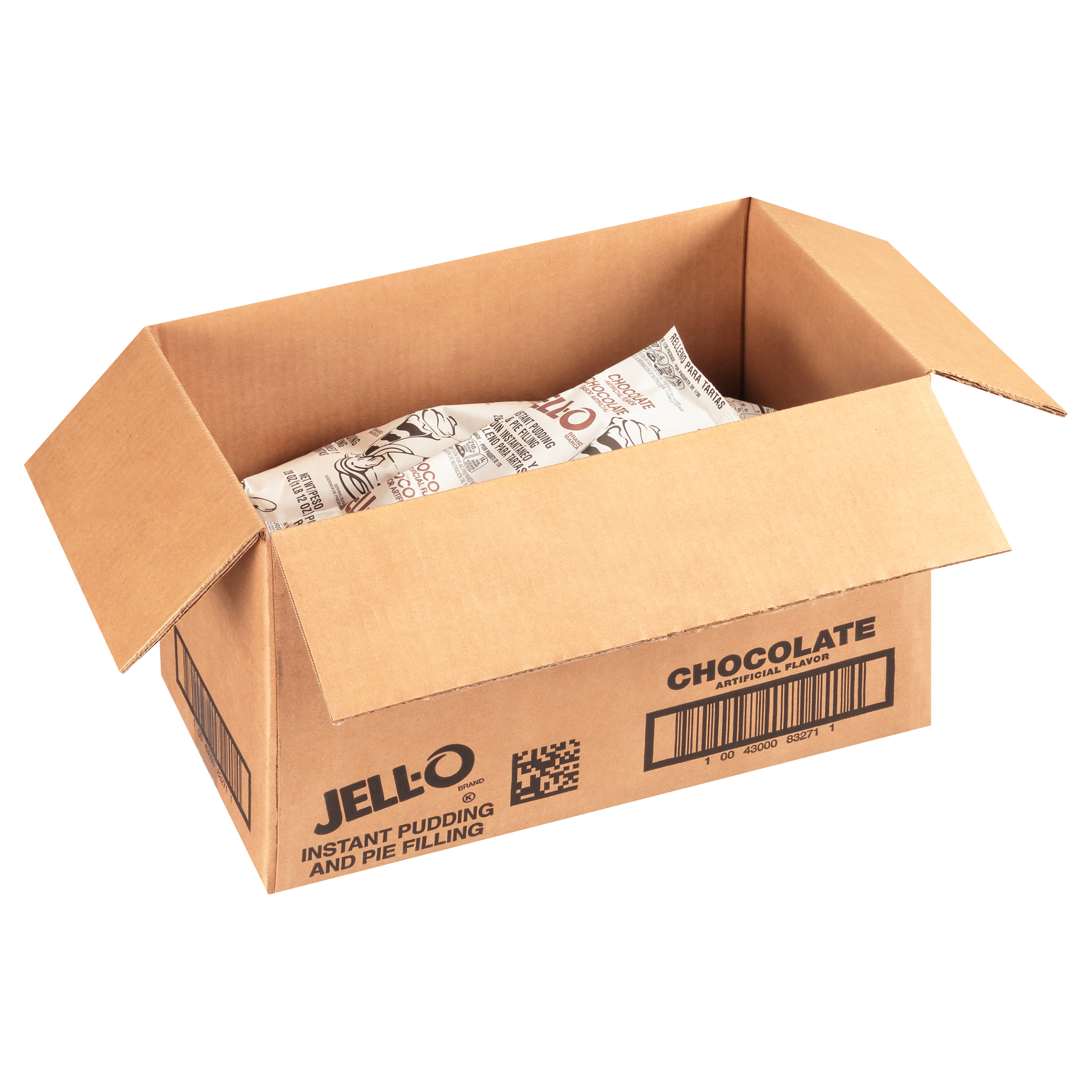 Jell-O Chocolate Instant Pudding Mix, 12/28 oz Case (Pouch), 28 OZ