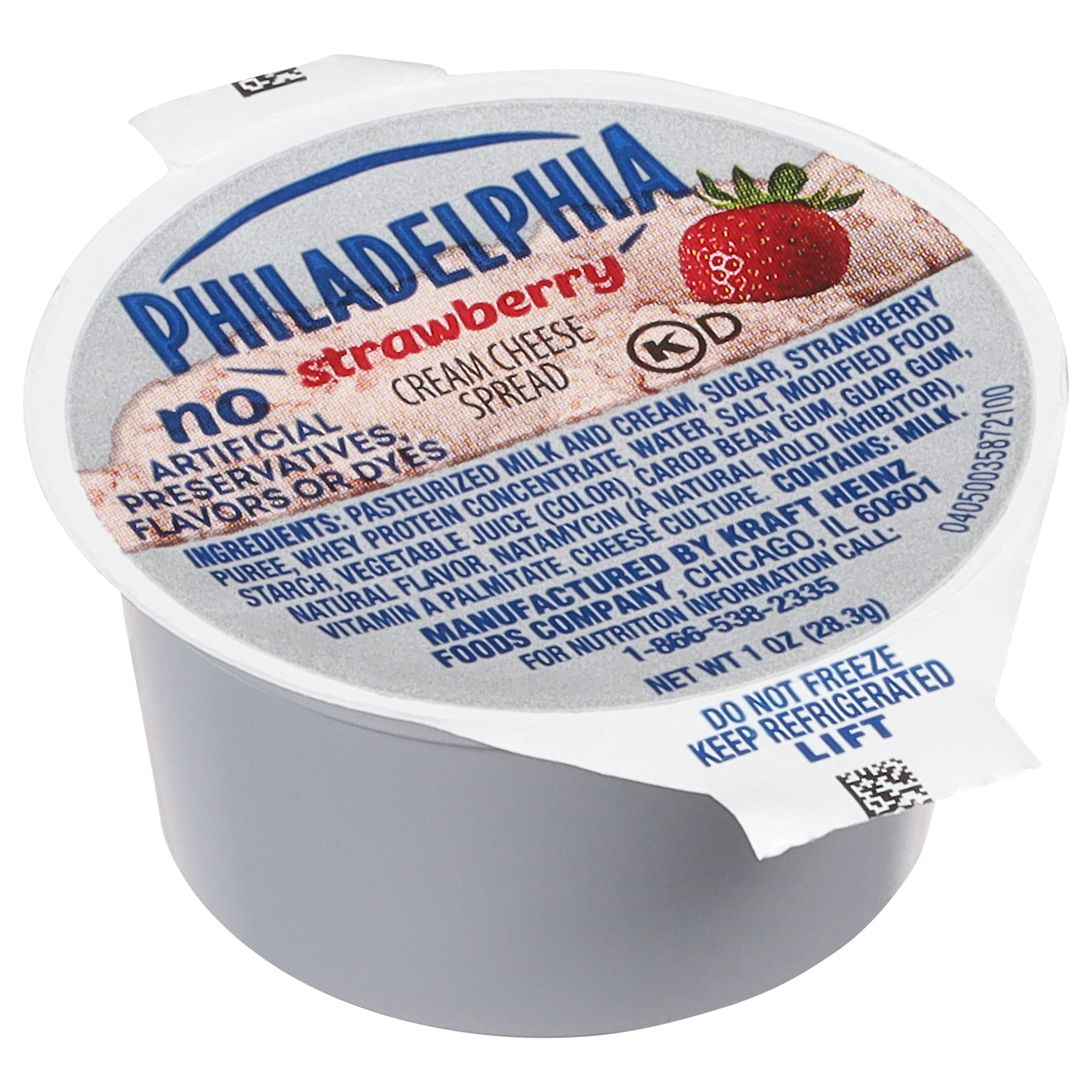 Philadelphia Strawberry Cream Cheese, 100/1 oz Case (Cup), 6.25 LB