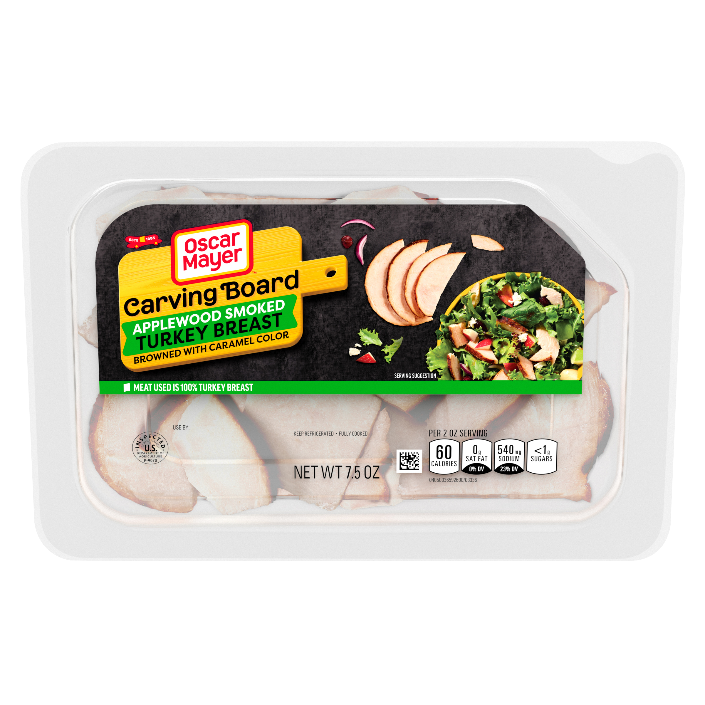 Carving Board Applewood Smoked Turkey Breast Sliced Deli Meat