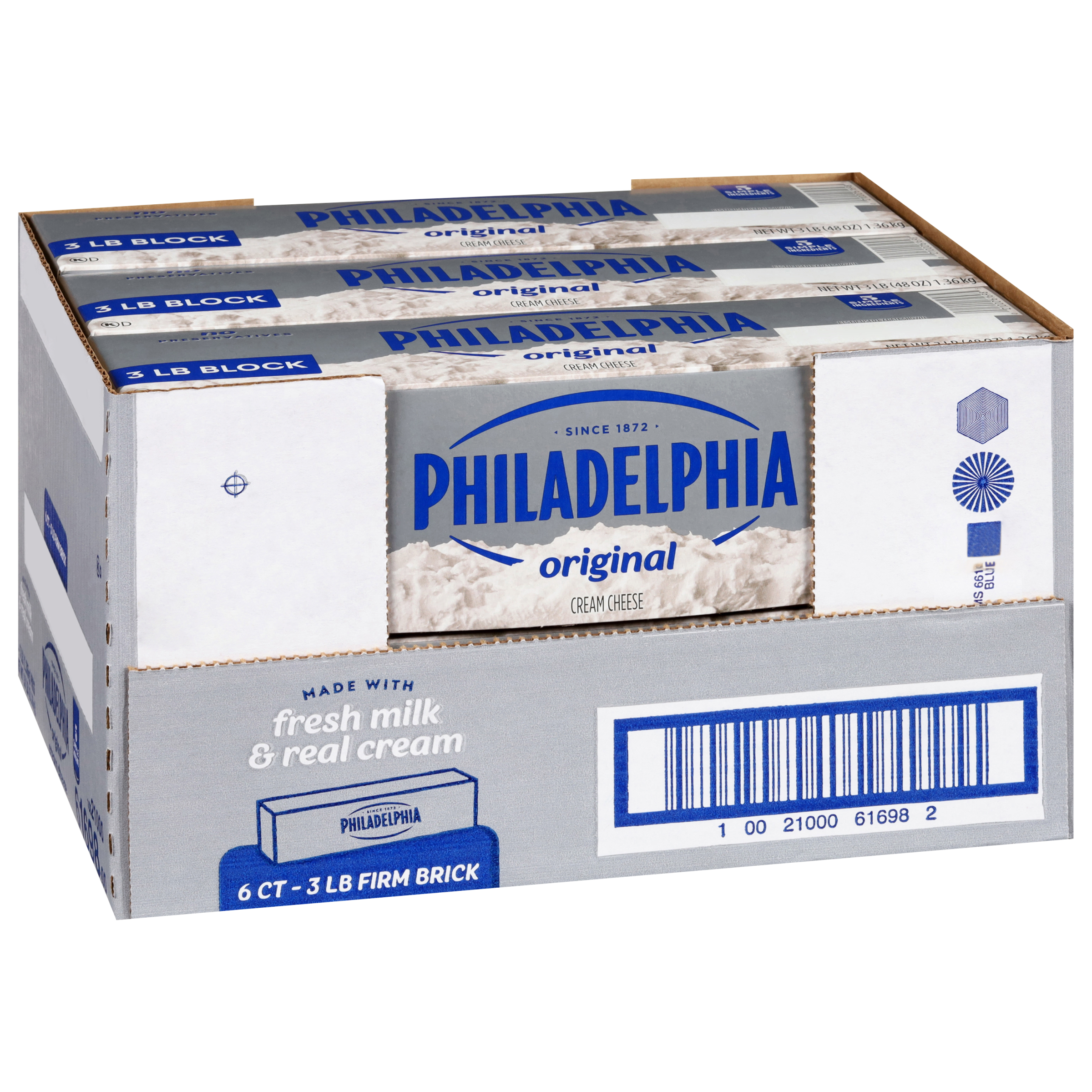 Philadelphia Original Firm Cream Cheese, 6/3 lb Case (Loaf), 3 LB