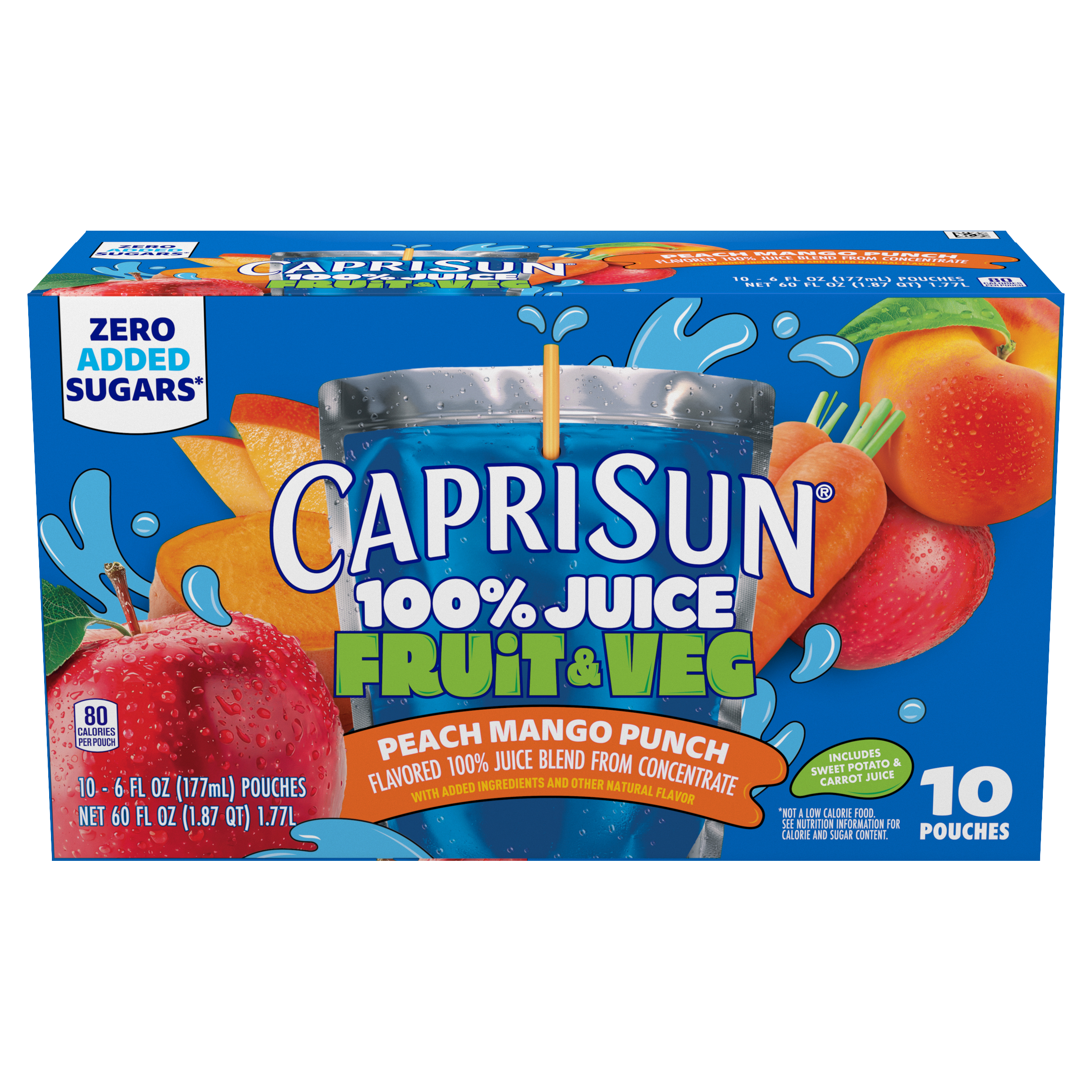 Fruit & Veg Peach Mango Punch Flavored 100% Juice Blend from