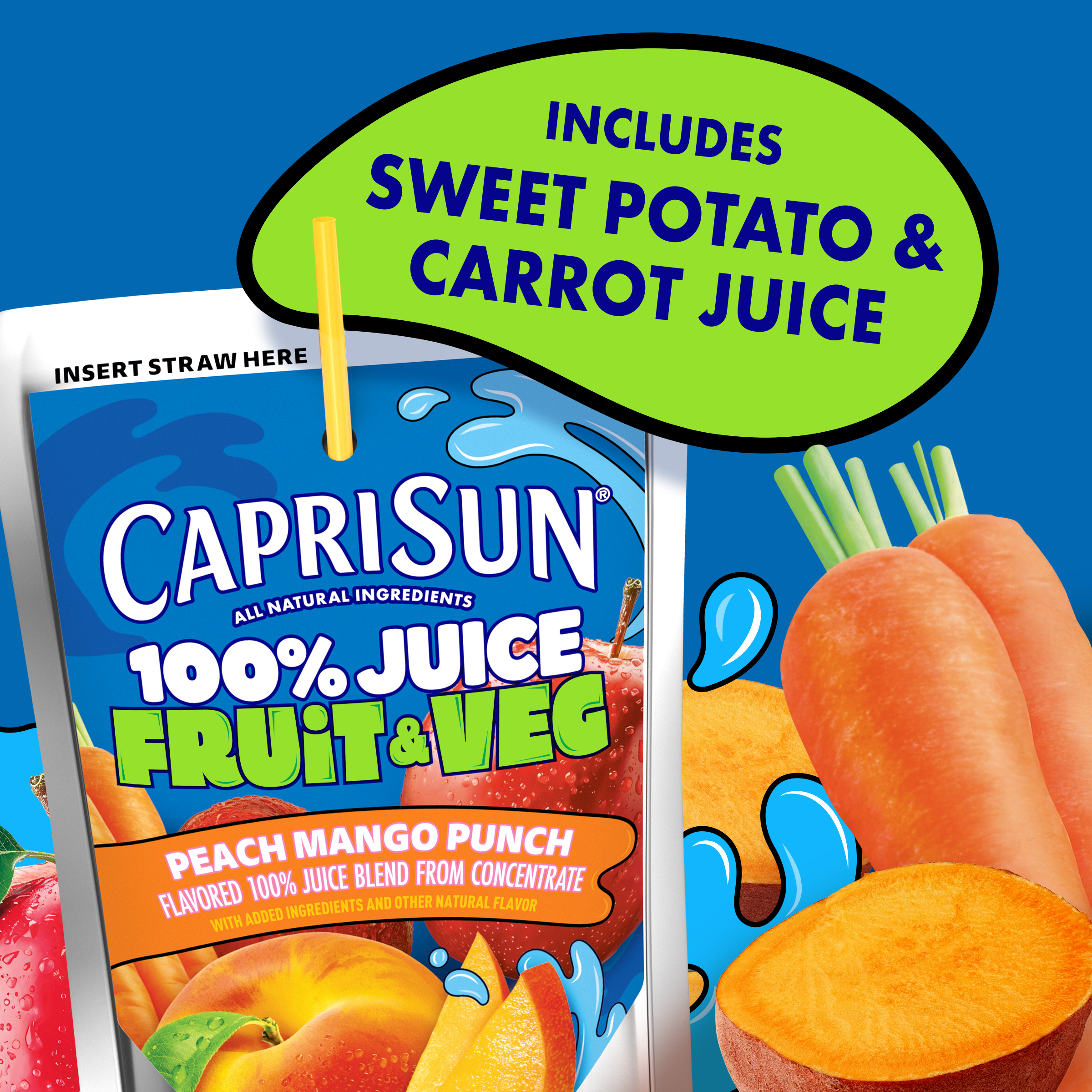 Fruit & Veg Peach Mango Punch Flavored 100% Juice Blend from