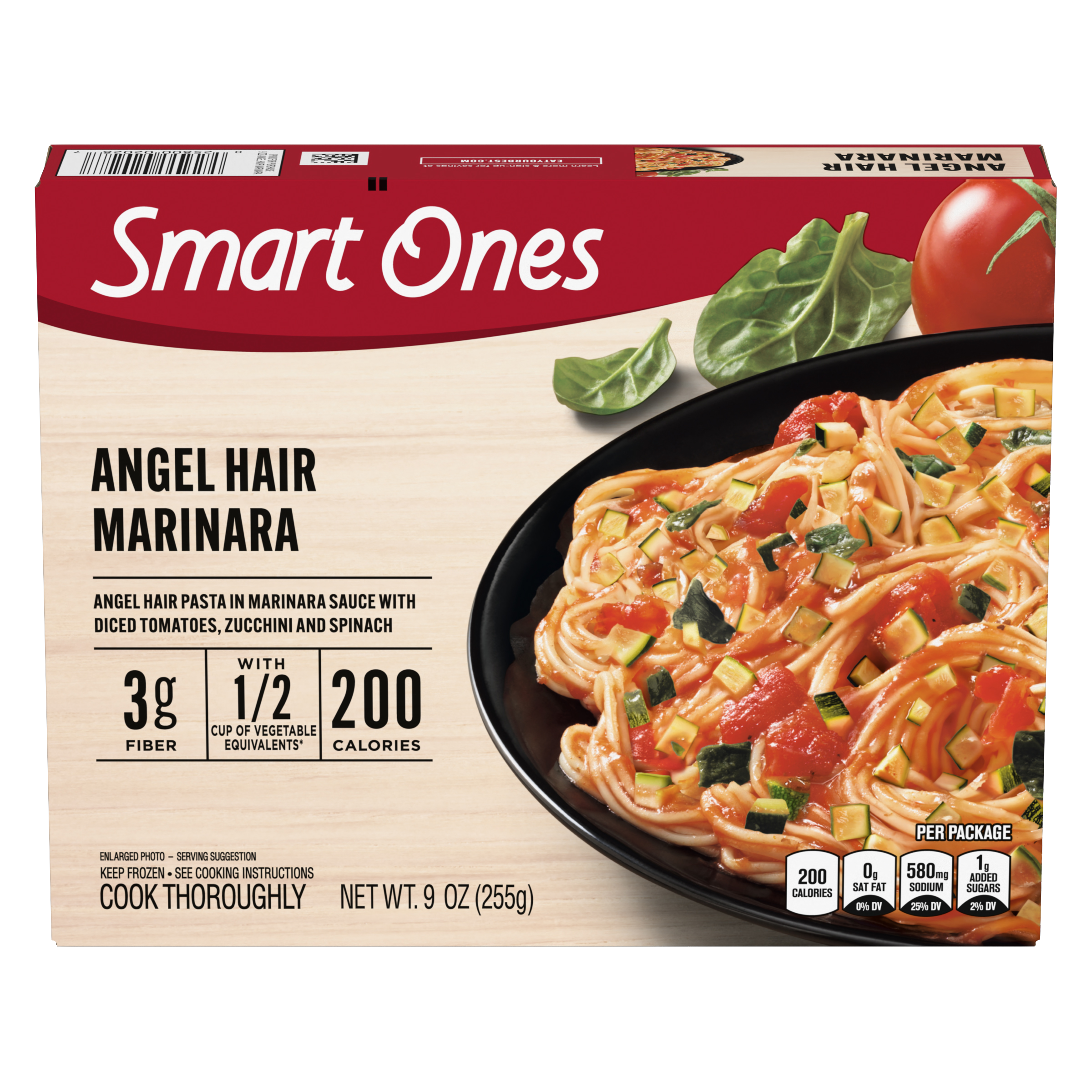 Angel Hair Pasta Marinara with Spinach & Zucchini Frozen Meal