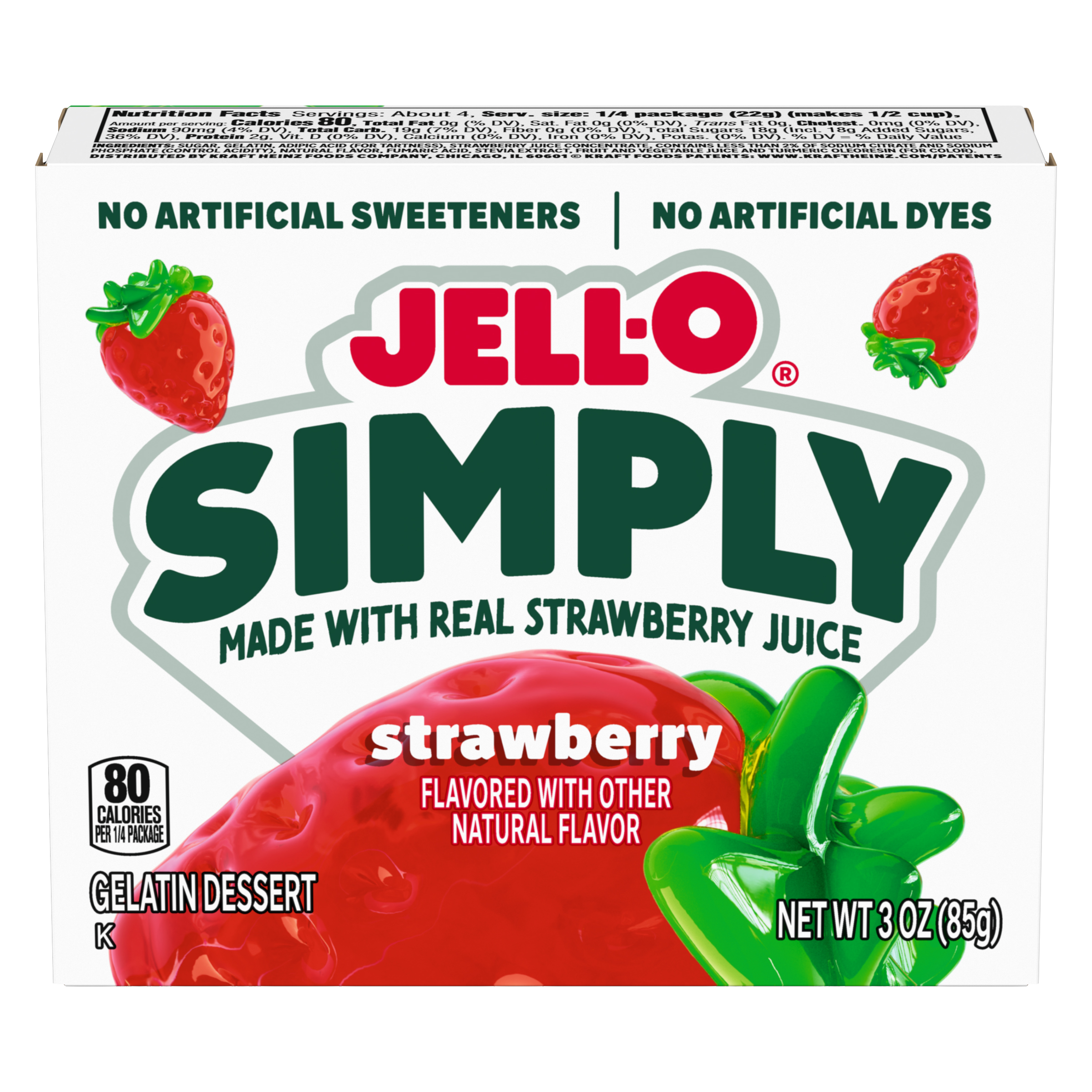 Simply Strawberry Gelatin Dessert Mix | Jell-O | United States