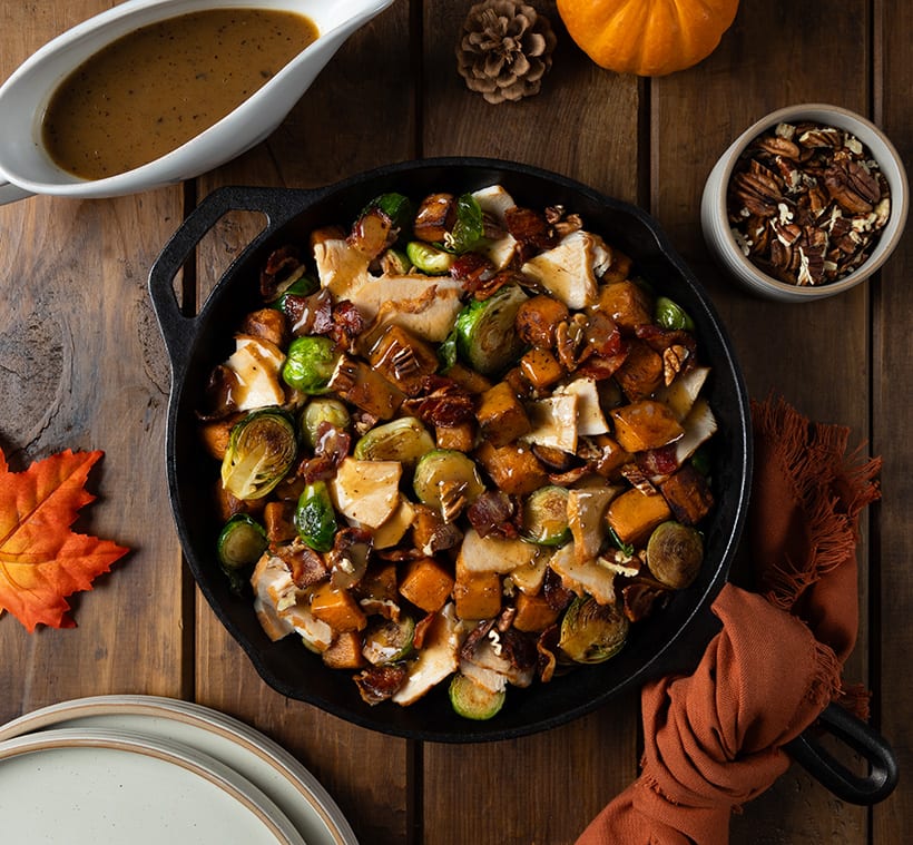 Turkey Harvest Skillet with Coffee Bacon Gravy | Heinz