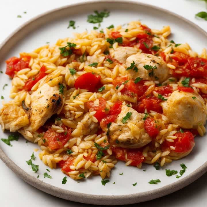 Greek Chicken Orzo Bake | Heinz