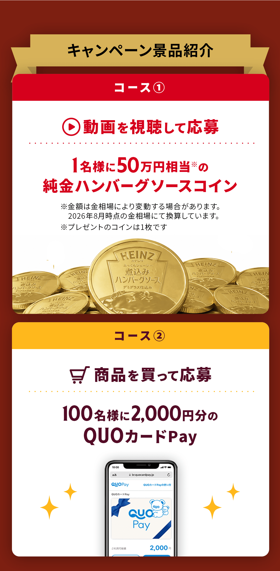 純金ハンバーグソースコインプレゼントキャンペーン | Heinz