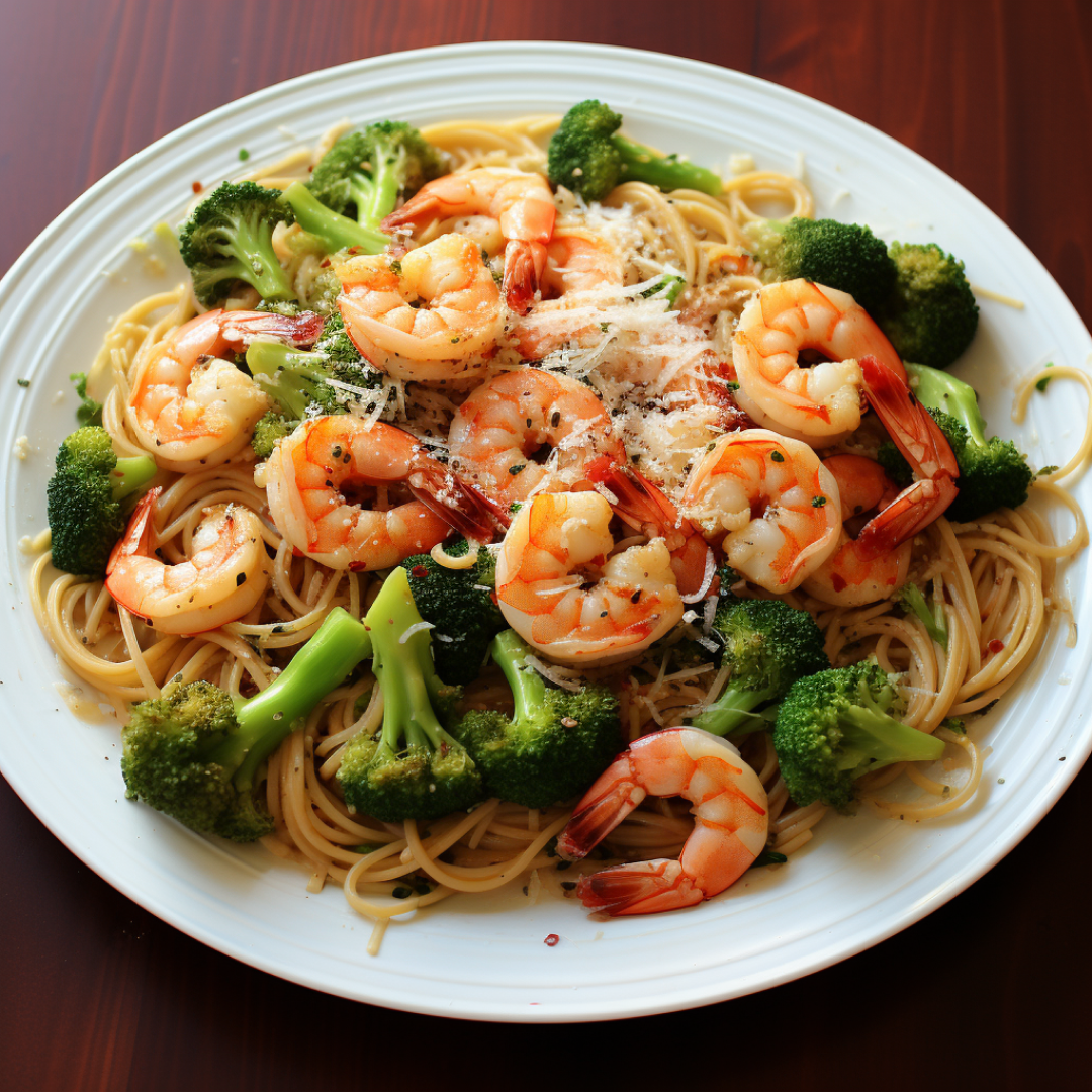Spaghetti with Garlic-Shrimp & Broccoli | Kraft Salad Dressing | United States | Recipes - Kraft Hei