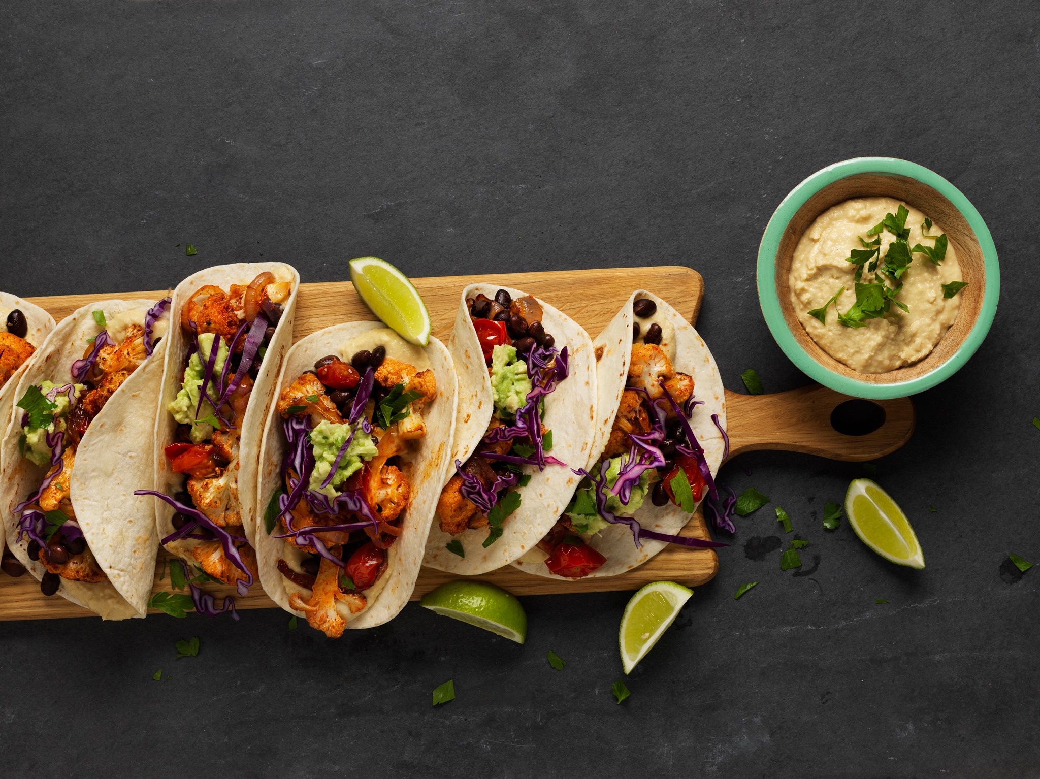 Roasted cauliflower and black bean tacos | Wattie's | New Zealand | Recipes - Kraft Heinz