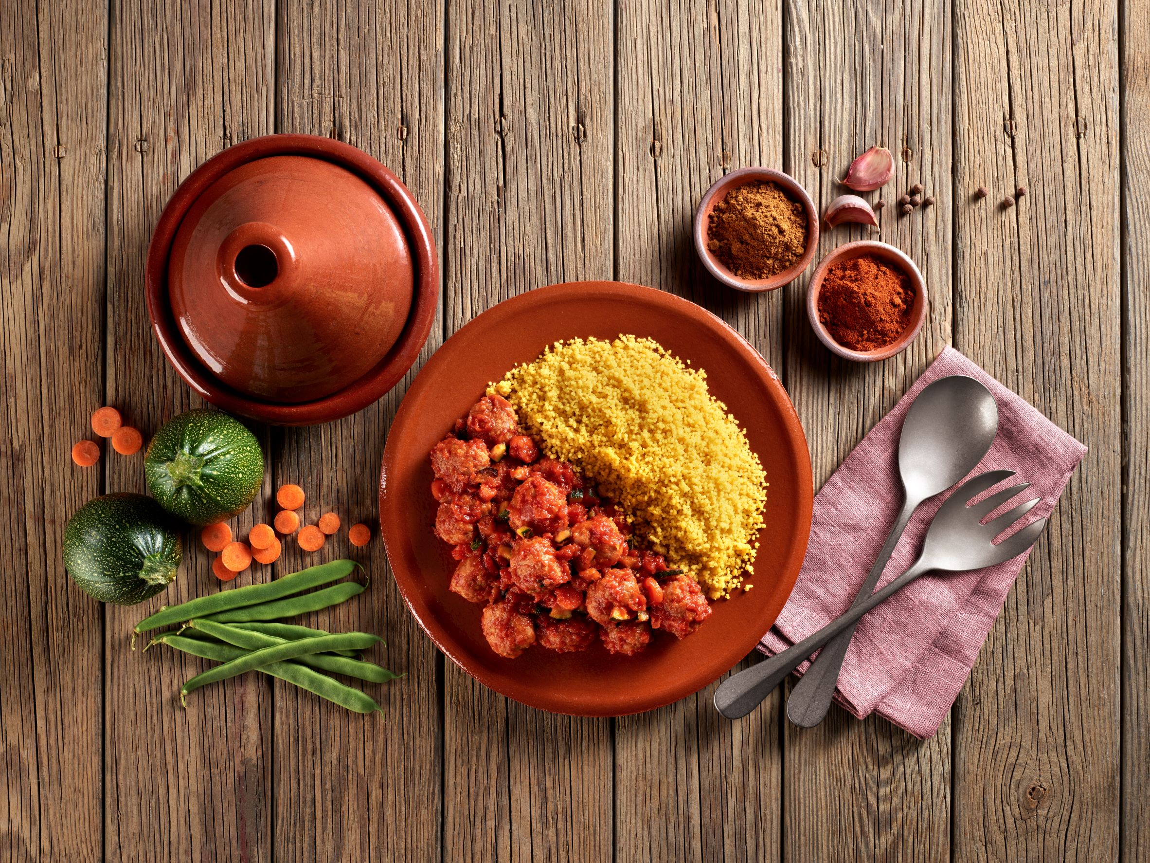 Couscous aux boulettes de viande